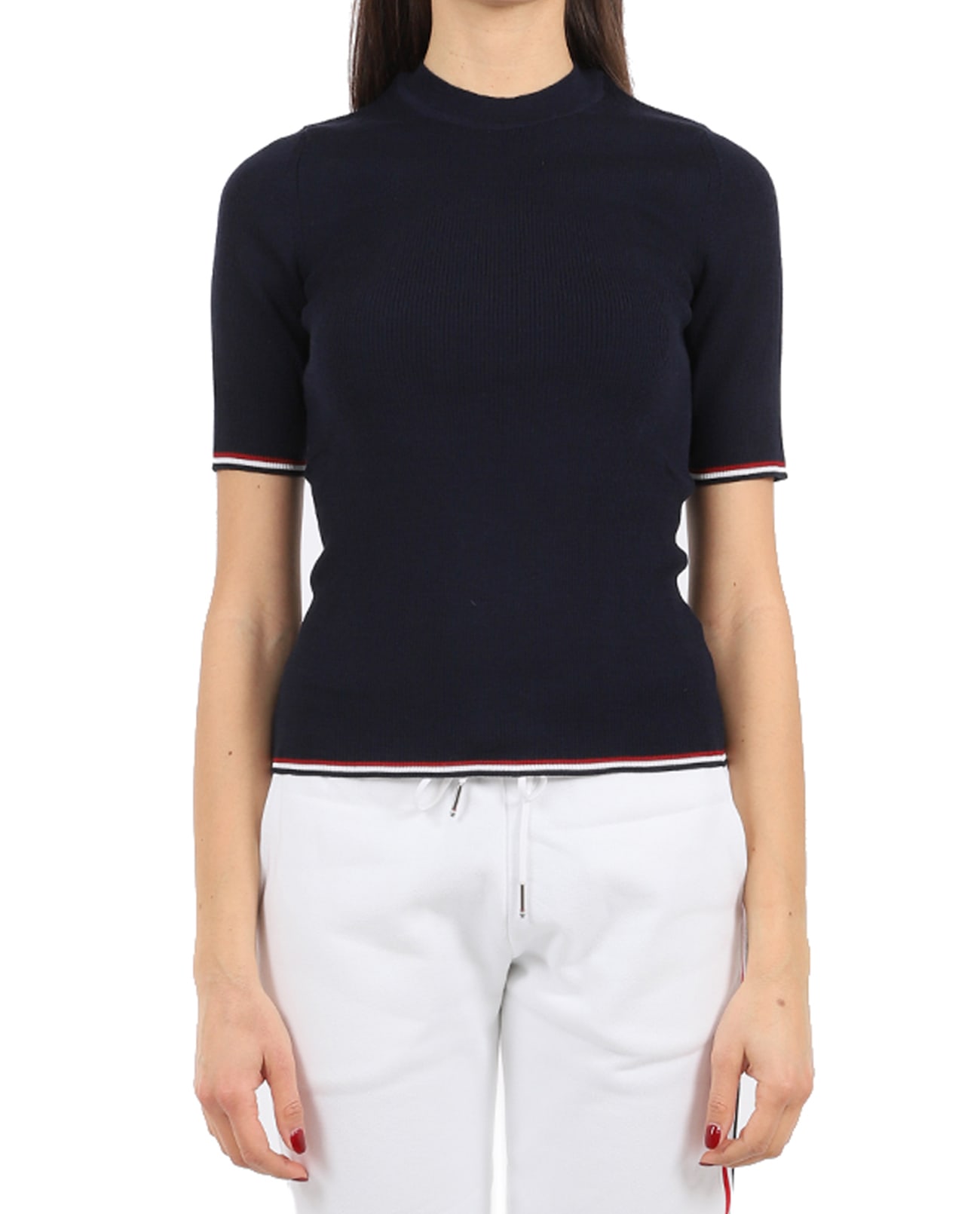 Thom Browne Navy Ribbed Sweater Ss