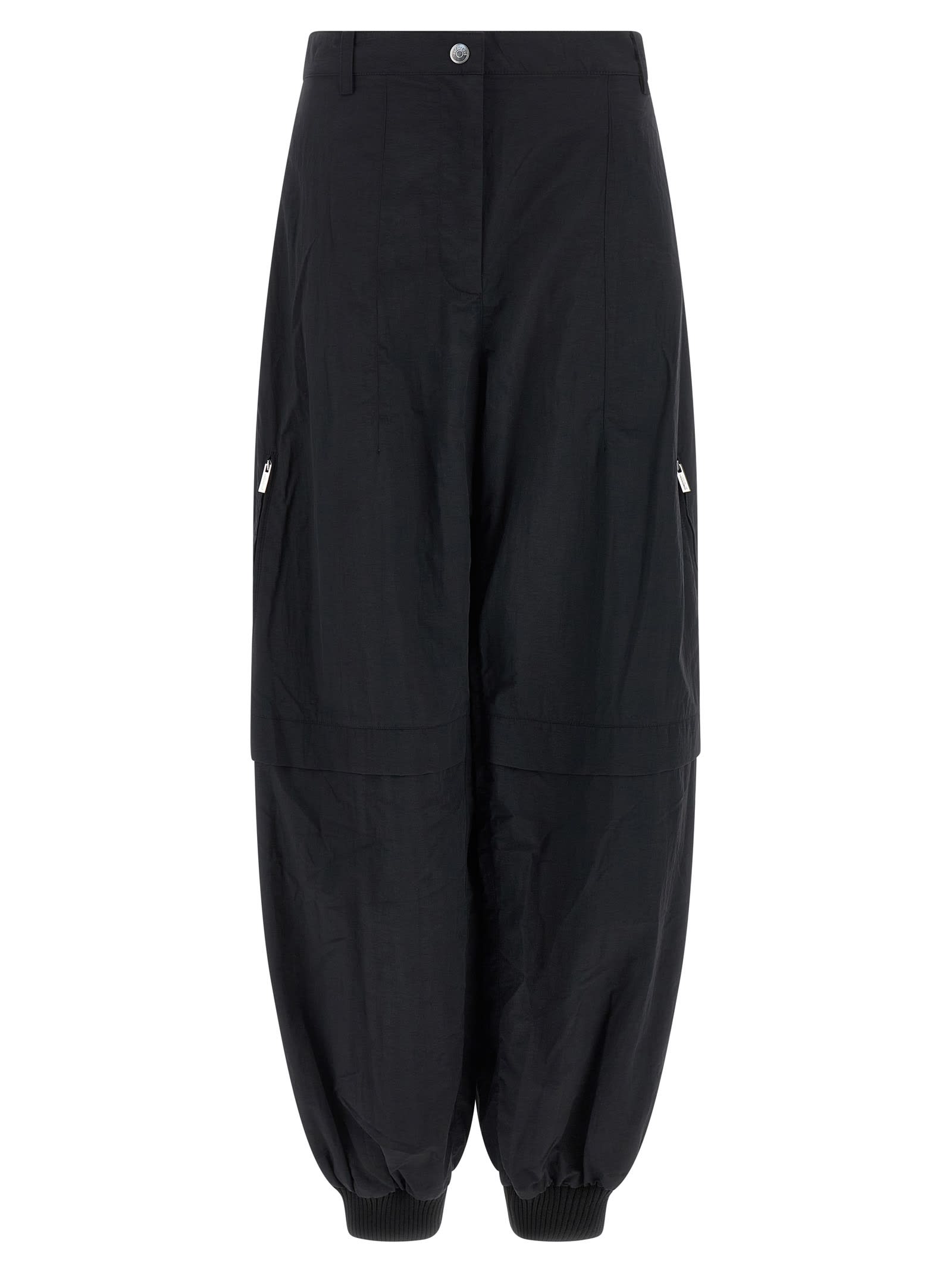 Jacquemus Relaxed Fit Trousers Featuring Side Zippers In Black