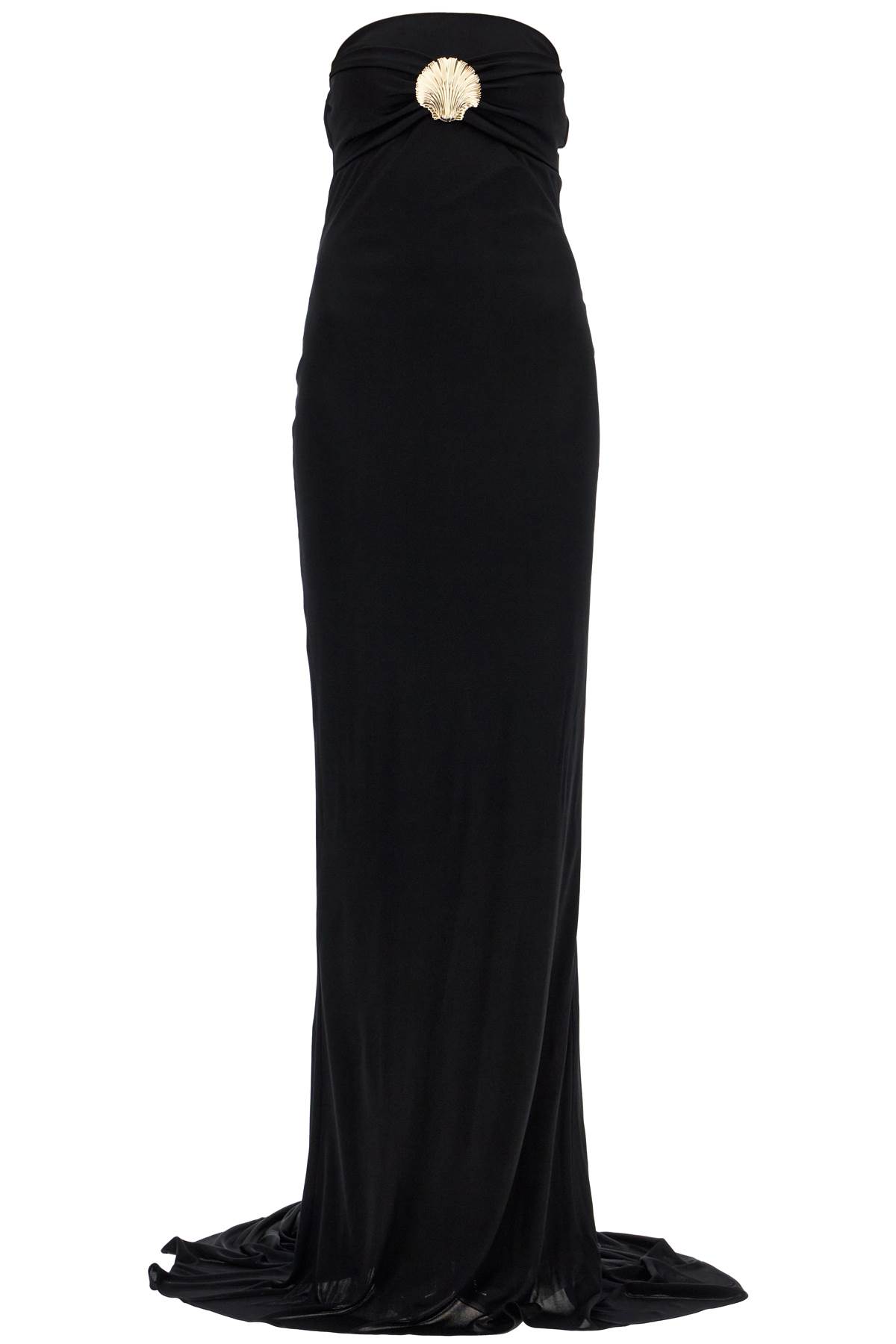 Shop Giuseppe Di Morabito Maxi Dress With Seashell Bro In Black (black)