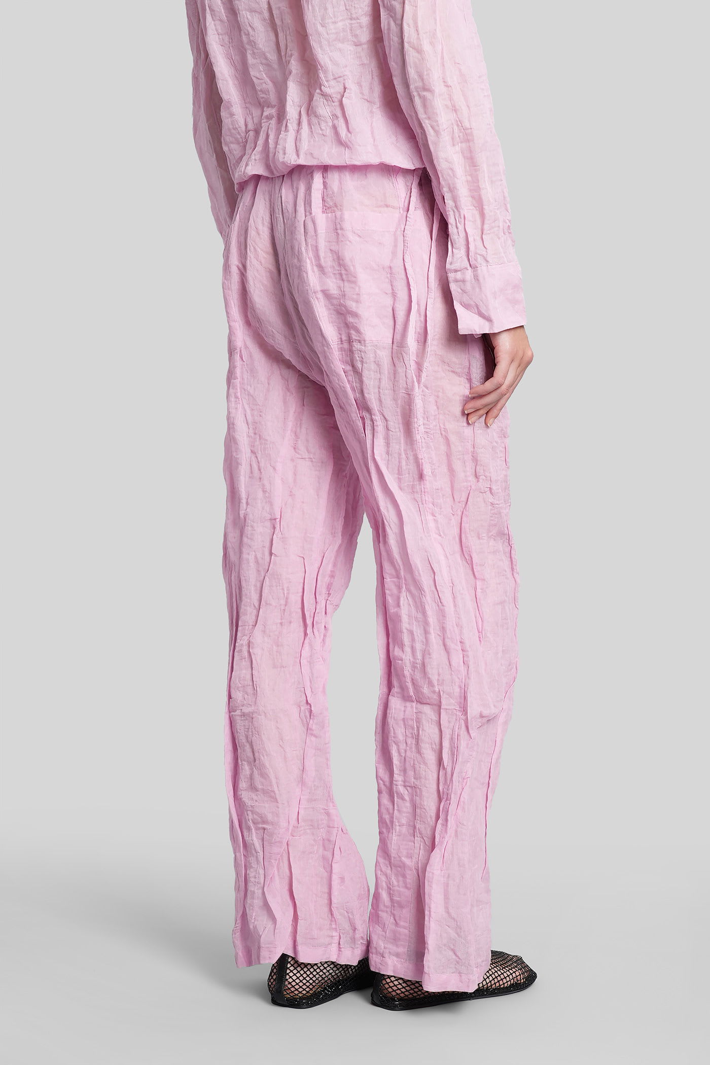 Christopher Esber Pants In Rose-pink Cotton In Pink