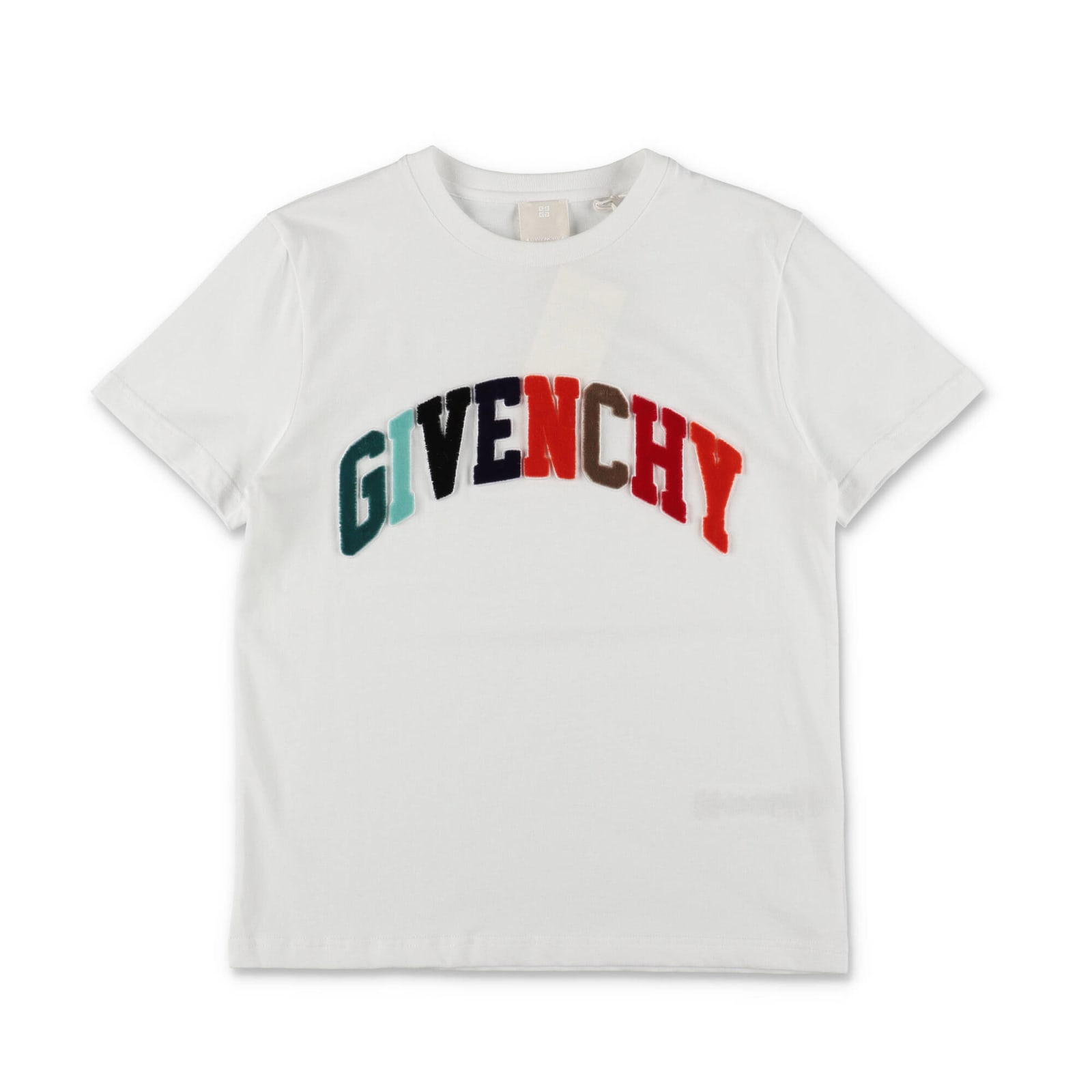 Shop Givenchy T-shirt Bianca In Jersey Di Cotone Bambino In Nero
