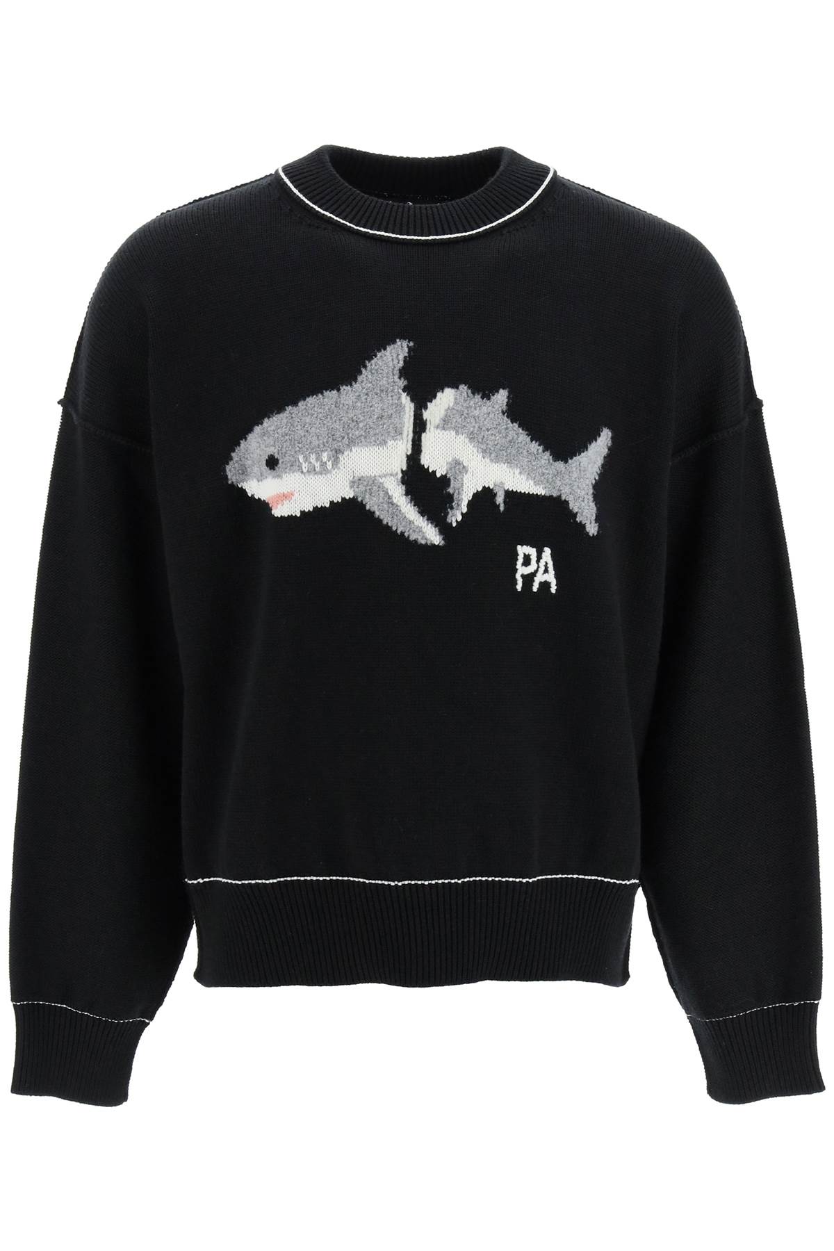 Shop Palm Angels Shark Sweater In Black