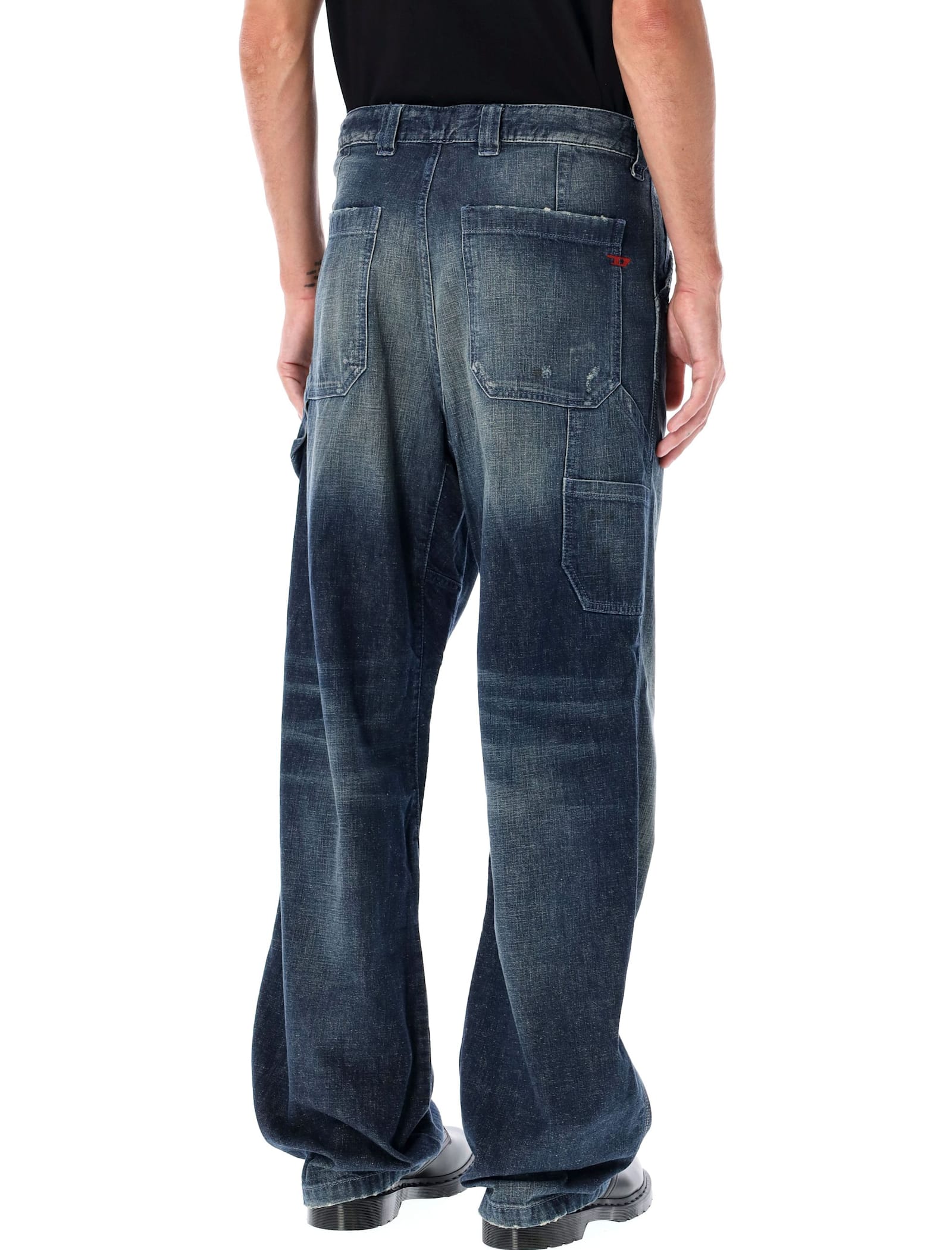 Shop Diesel D-liver Jeans In Blue Wshed