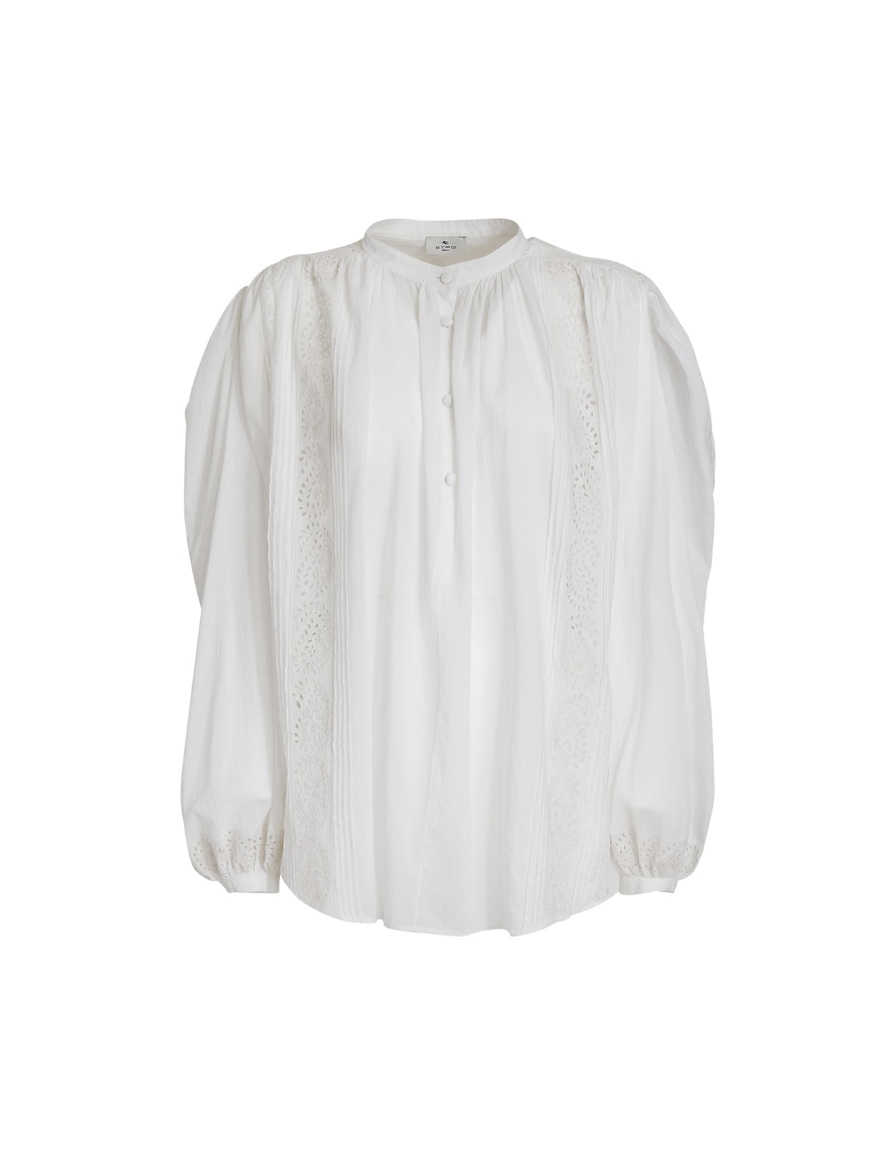 Etro Woman White Blouse With Lace Inserts
