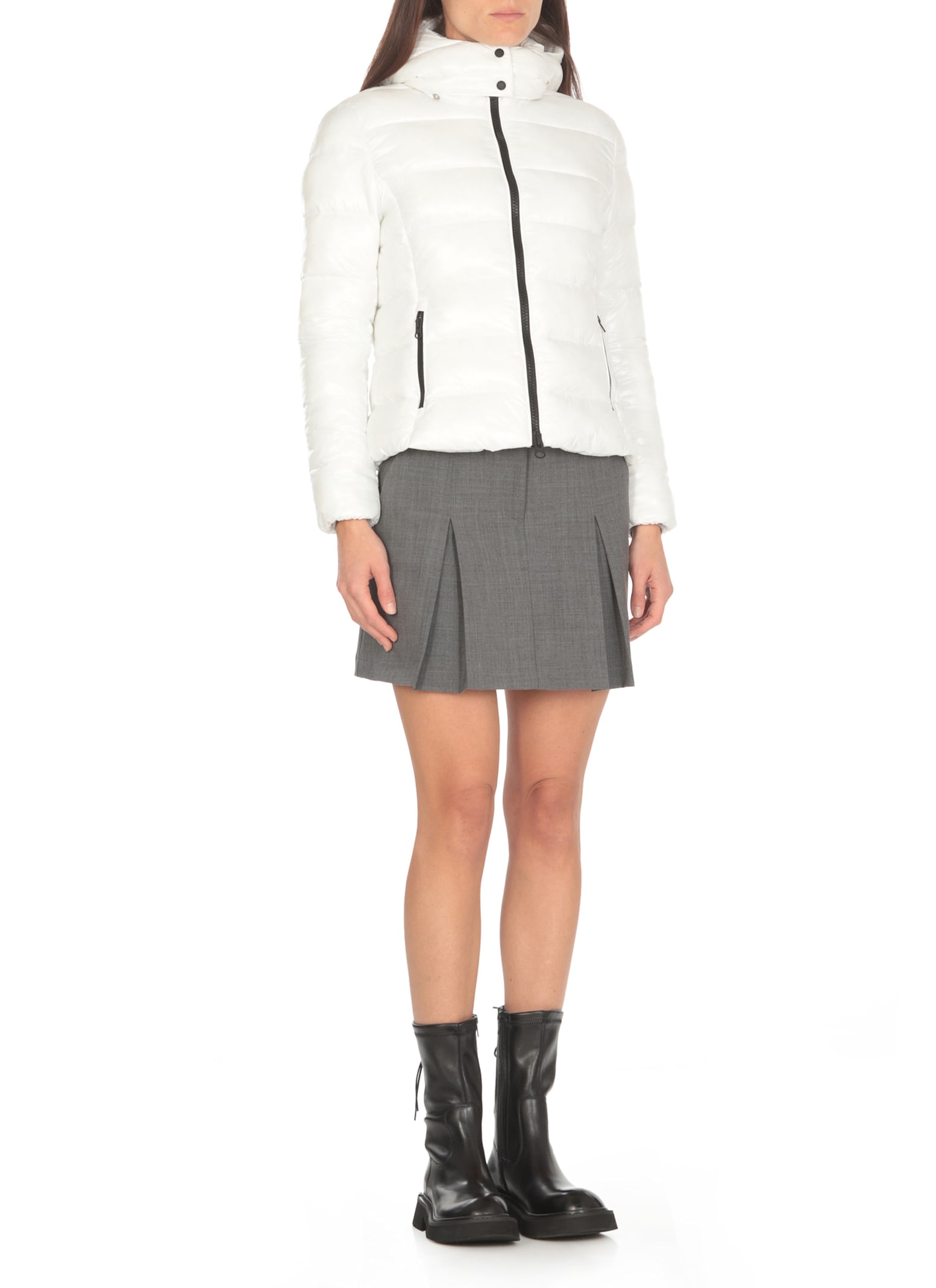 Shop Save The Duck Cosmary Padded Short Jacket In White