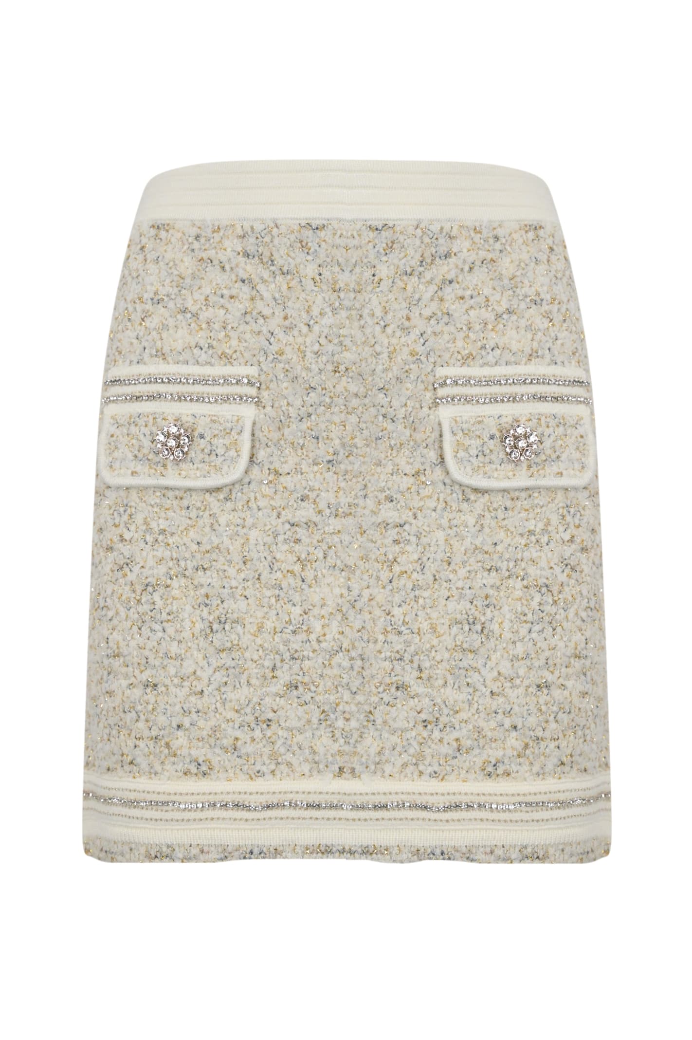 Boucle Skirt With Rhinestones