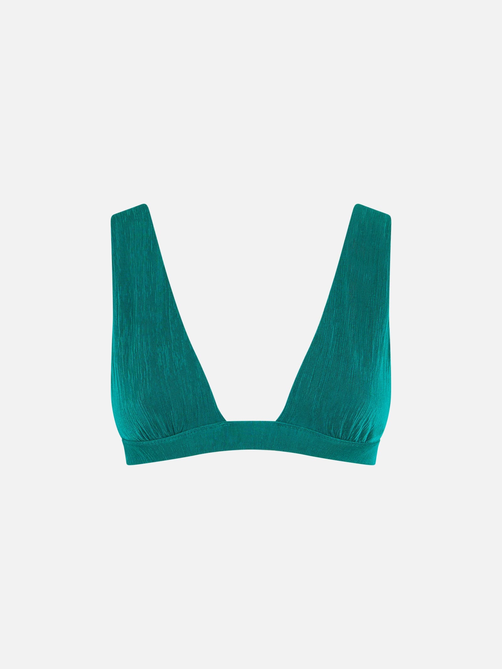 Mc2 Saint Barth Fixed Triangle Top - Plissè Emerald Green In Green