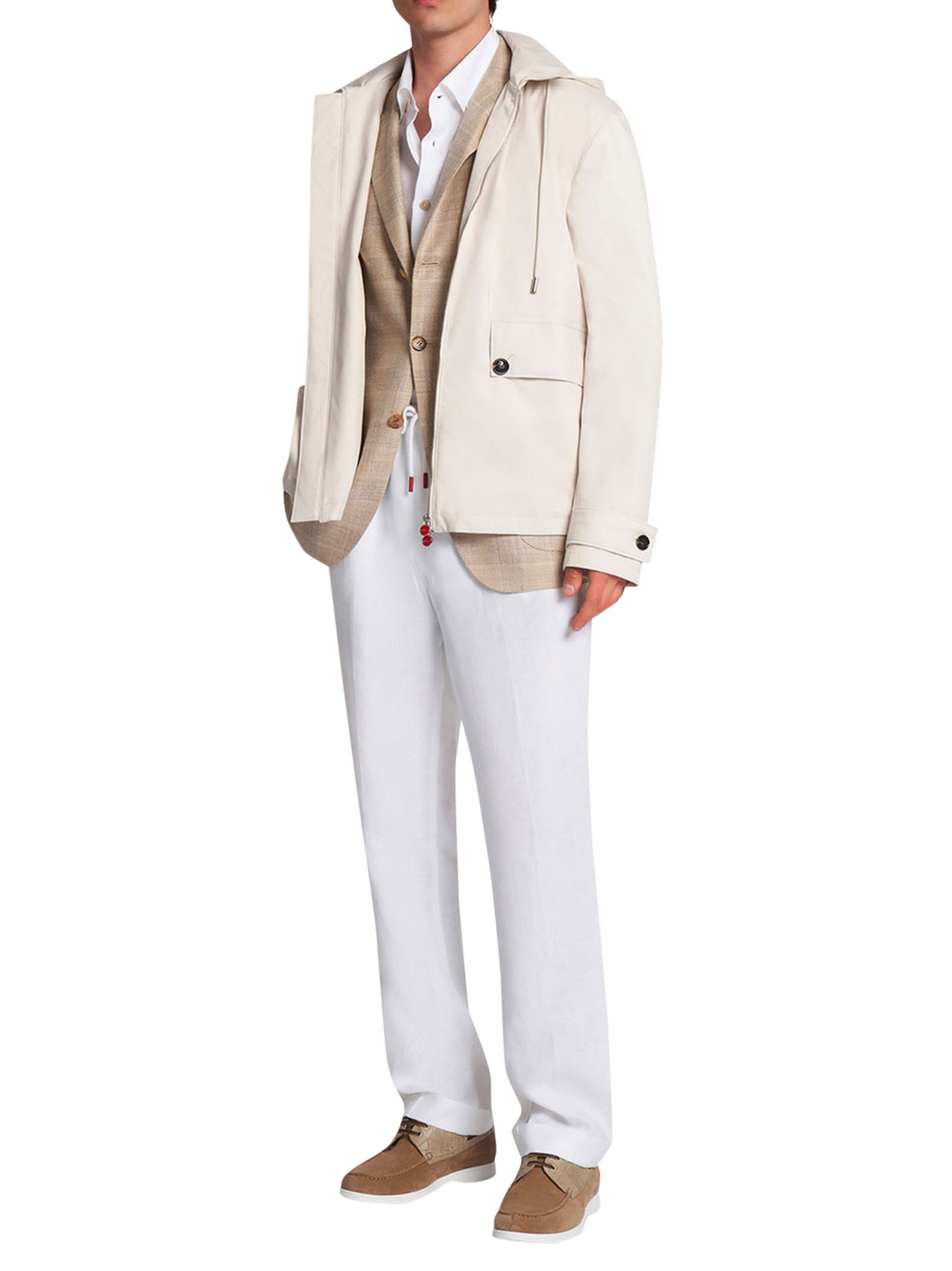 Shop Kiton Outdoor Jacket Polyester In White