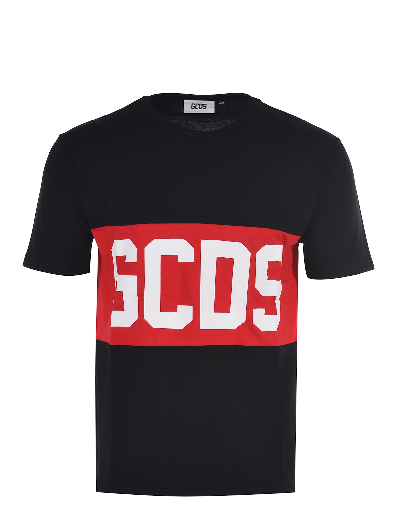 Black Cotton T-shirt With Contrasting Logo