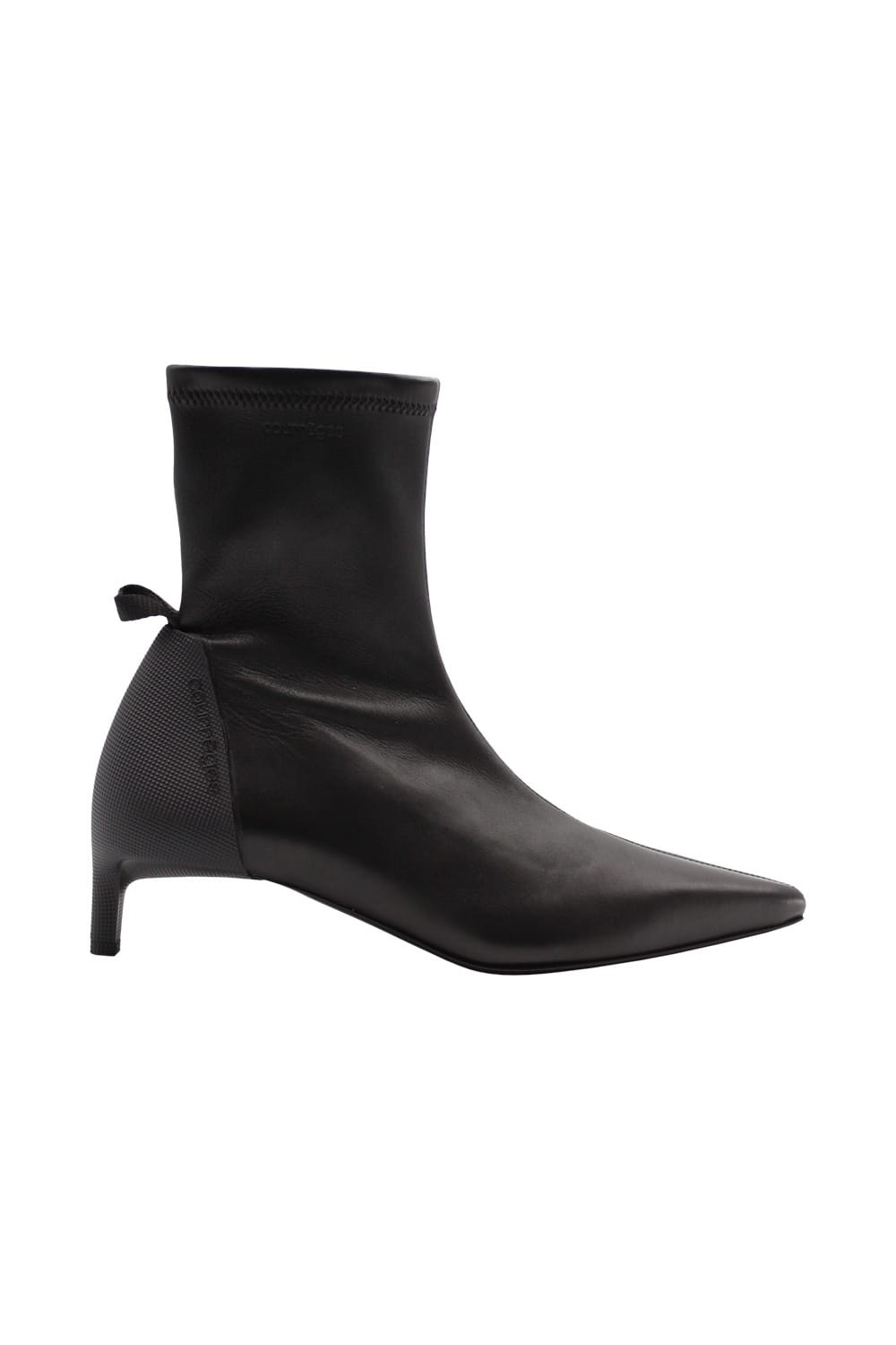 Shop Courrèges Scuba Stretch Leather Ankle Boots In Black