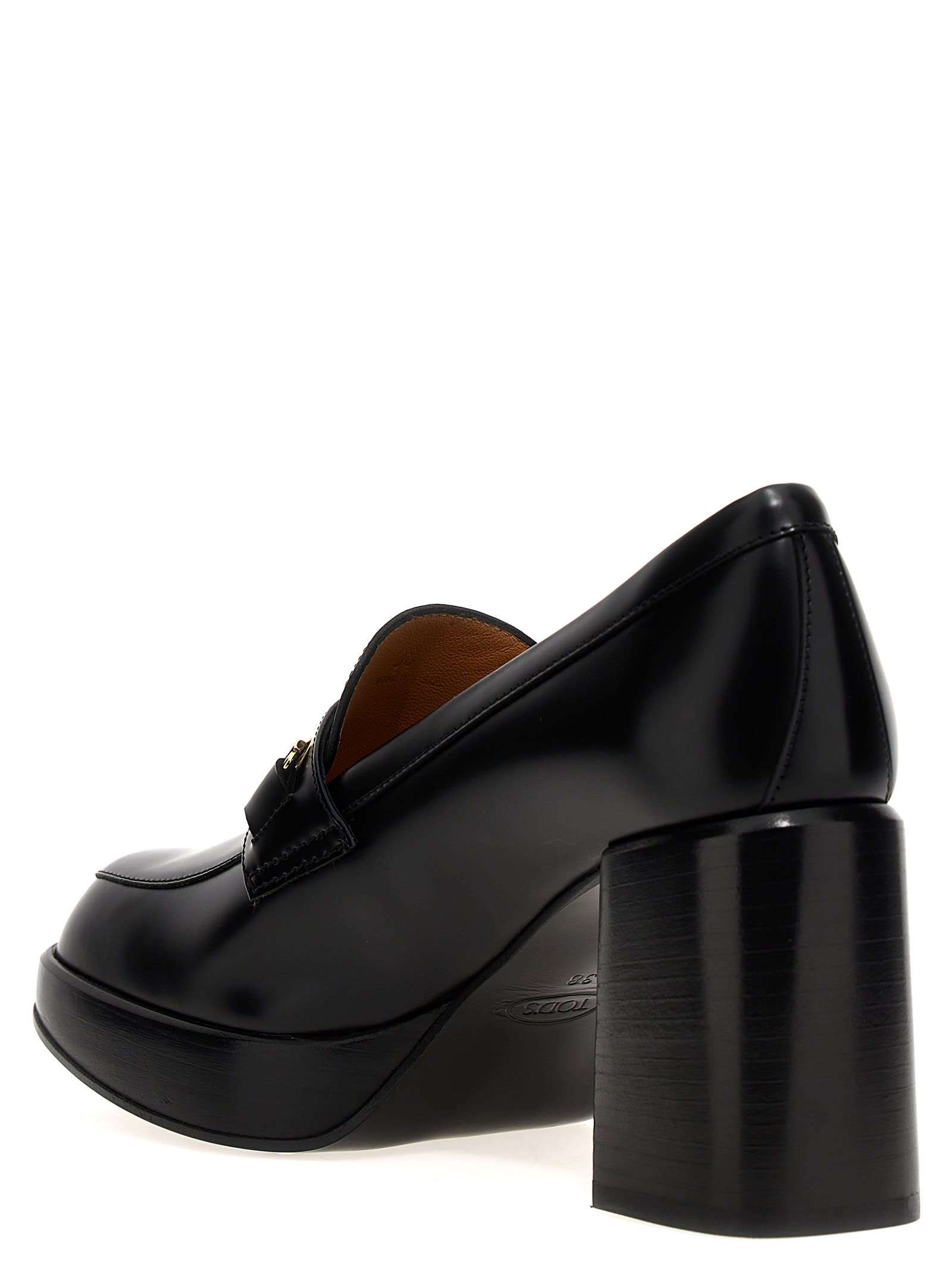 Shop Tod's Chain Loafers In Nero