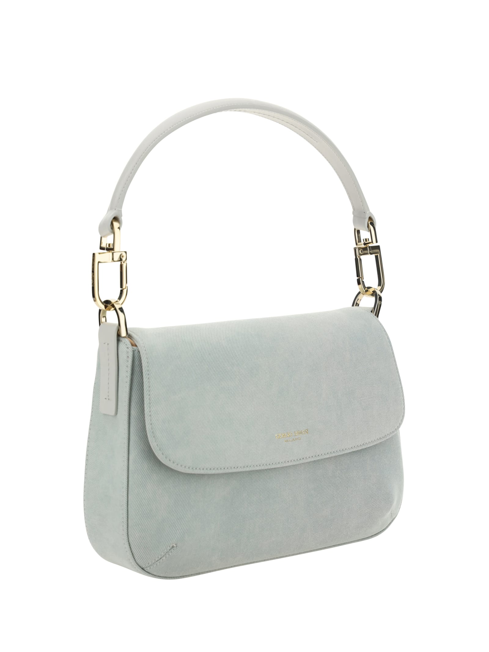 Shop Giorgio Armani Baguette Shoulder Bag In Salvia/taupe