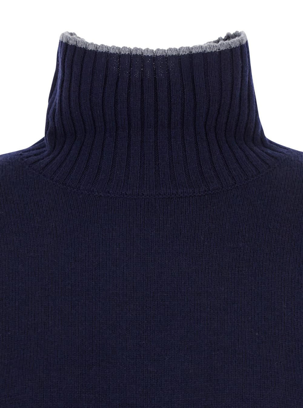 Pinko Blue Turtleneck Sweater With Back Logo In Wool Woman In Blue
