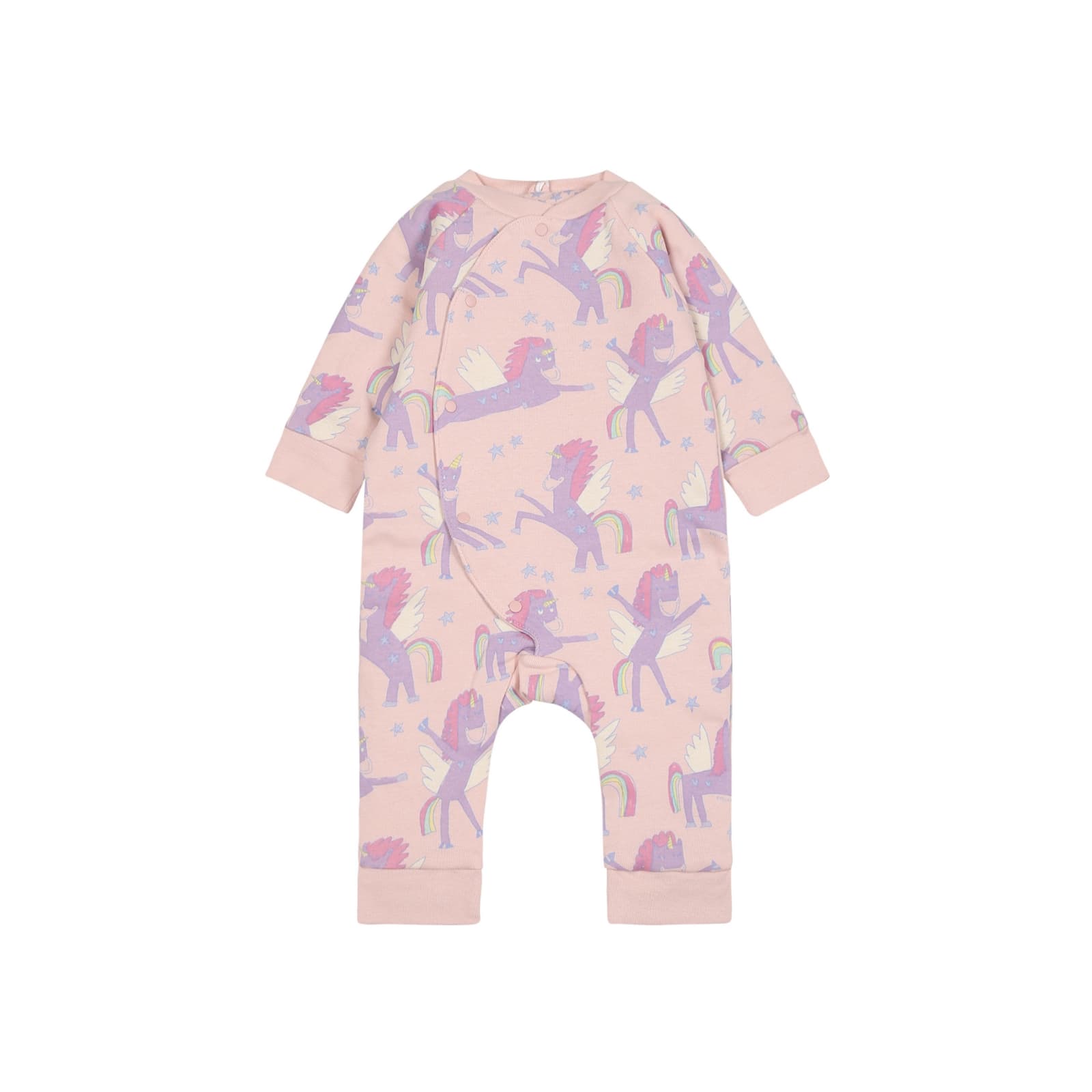 Stella Mccartney Pink Babygrow For Baby Girl With Unicors
