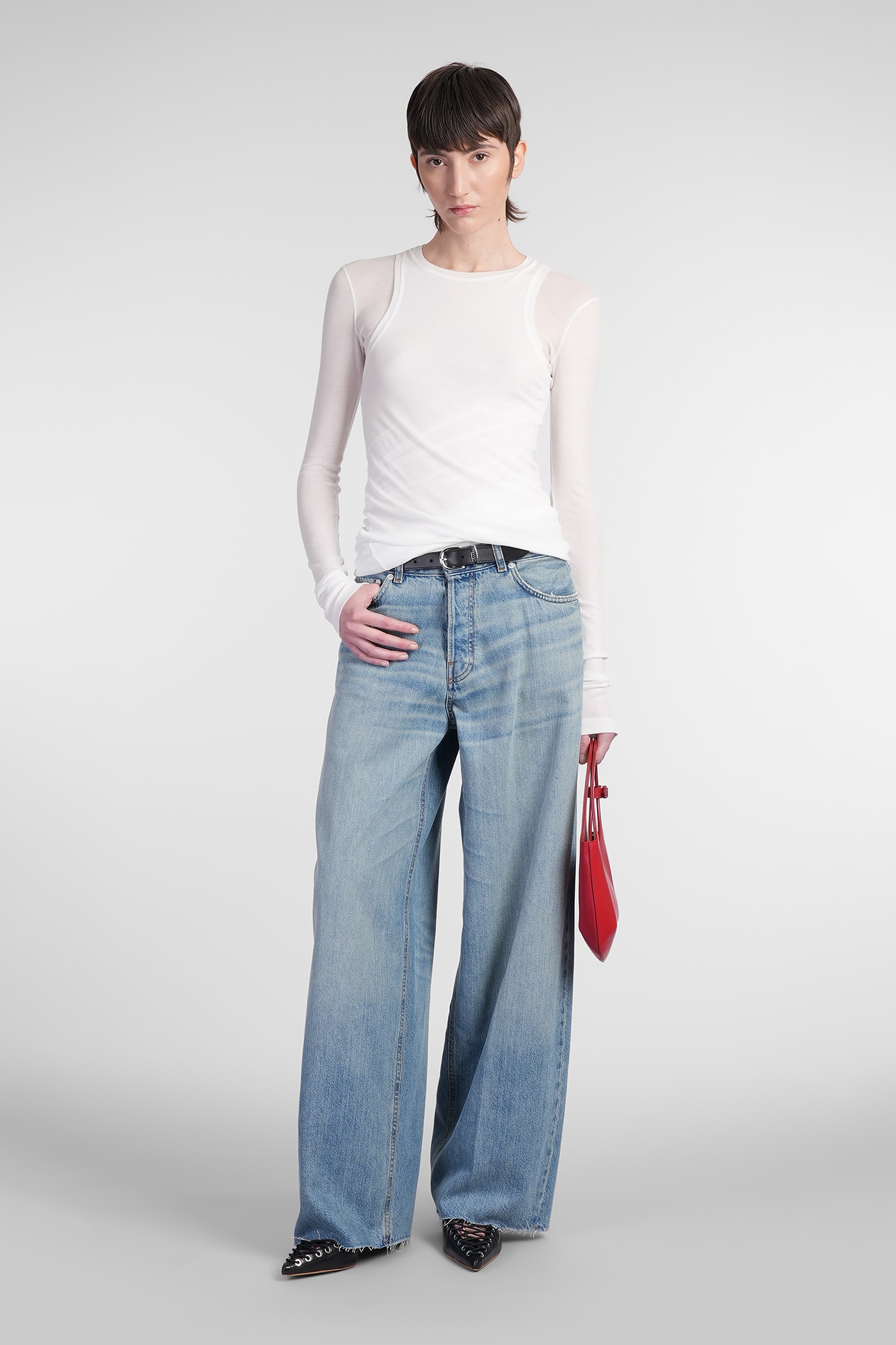 Haikure Womens Lagoon Wash Peace Lagoon Wide-leg Denim Jeans In Blue