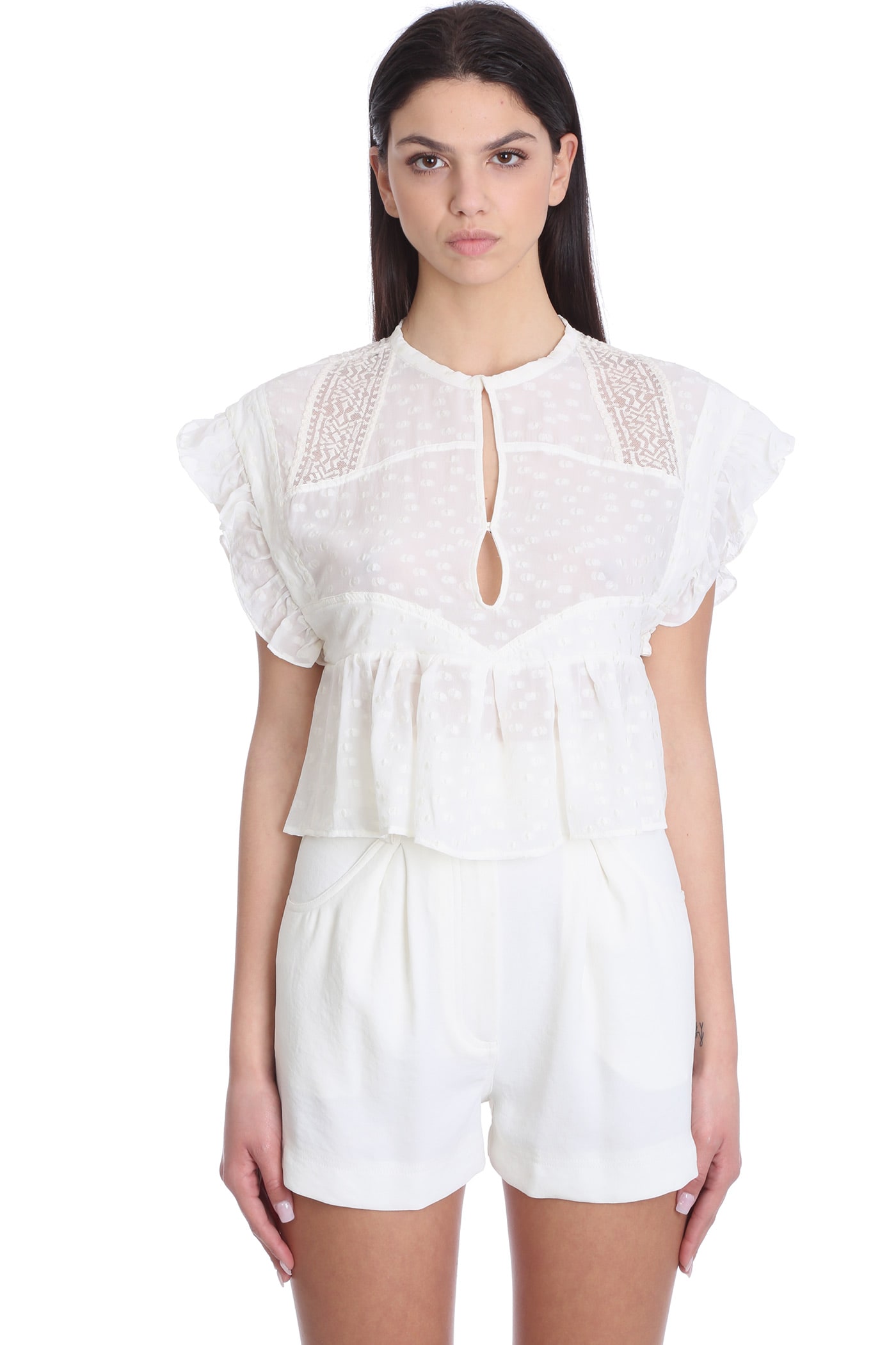 Iro Hos Topwear In Beige Silk In Beige