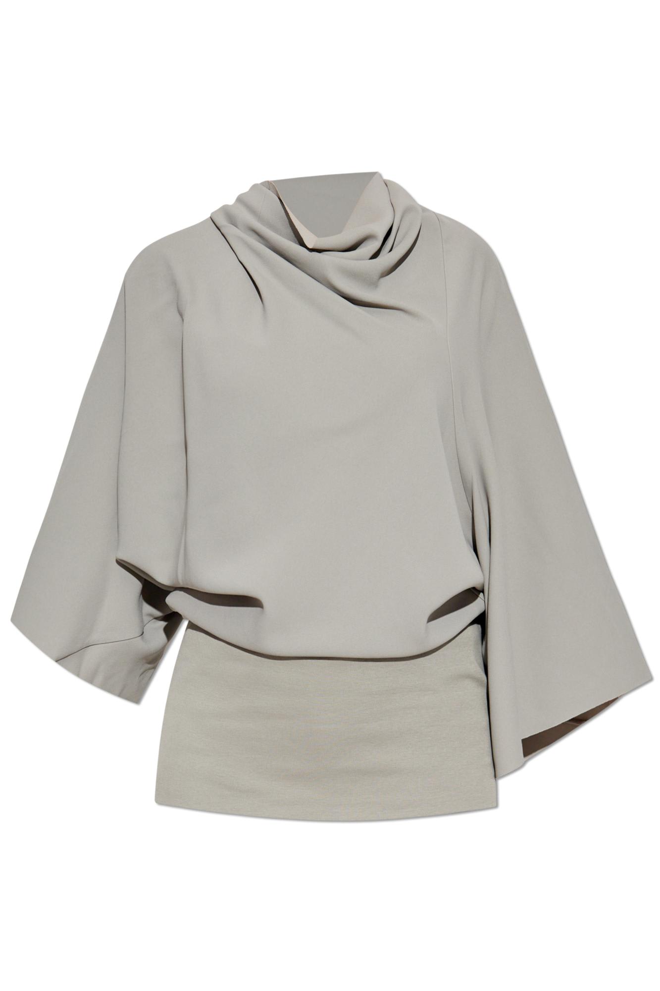 Rick Owens Top With A Decorative Neckline In Gray