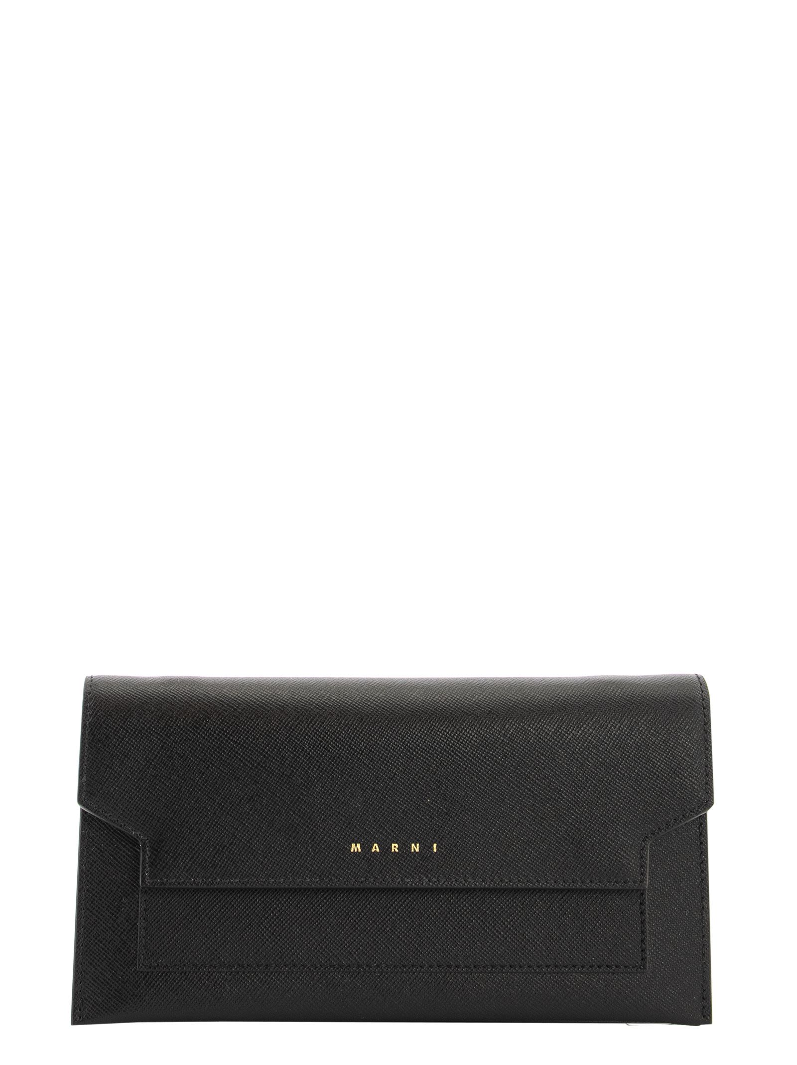 MARNI BELLOWS WALLET IN BLACK SAFFIANO LEATHER,11272879