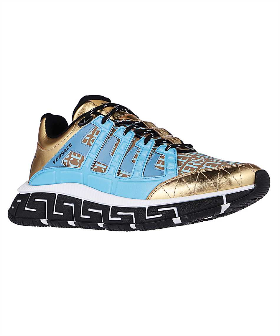 Shop Versace Trigreca Low-top Sneakers In Light Blue