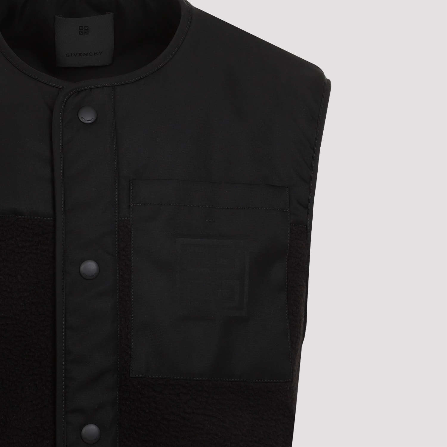 Shop Givenchy Mix Material Vest 4g Pocket In Black