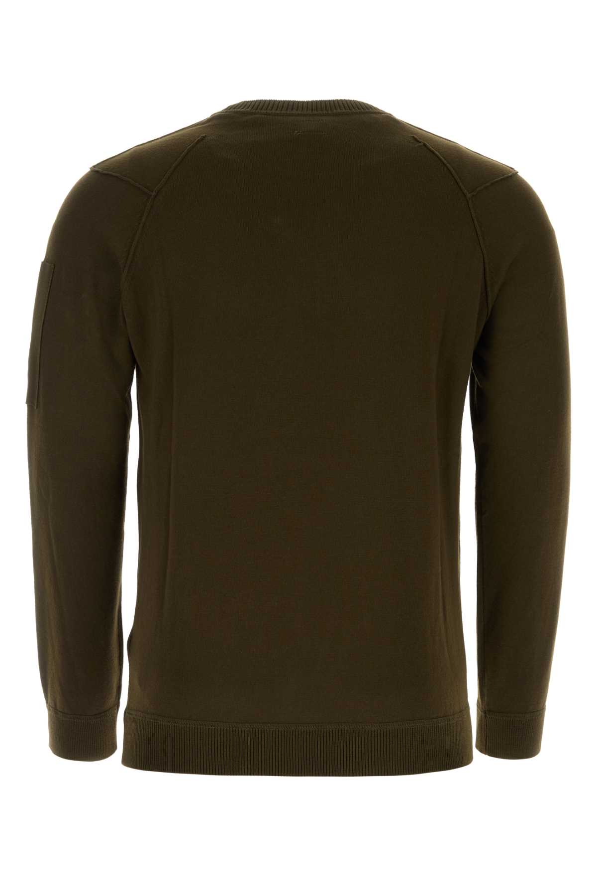 Shop C.p. Company Dark Green Cotton Sweater In Ivygreen