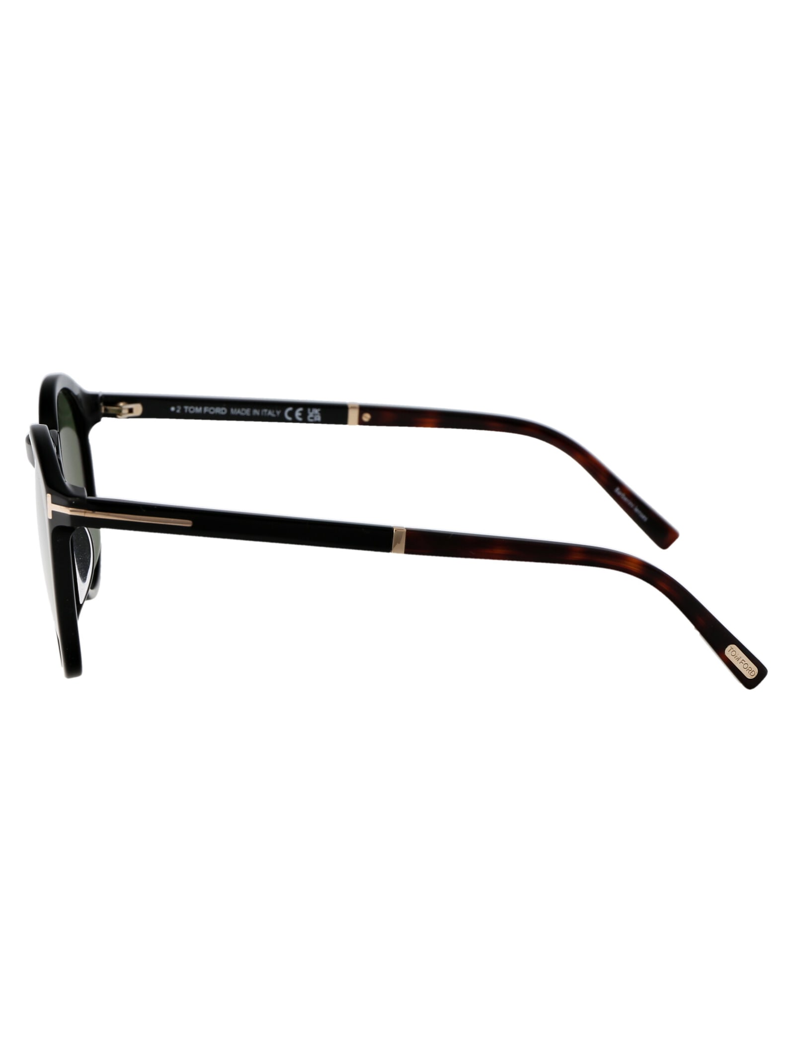 Shop Tom Ford Elton Sunglasses In 01n Nero Lucido / Verde