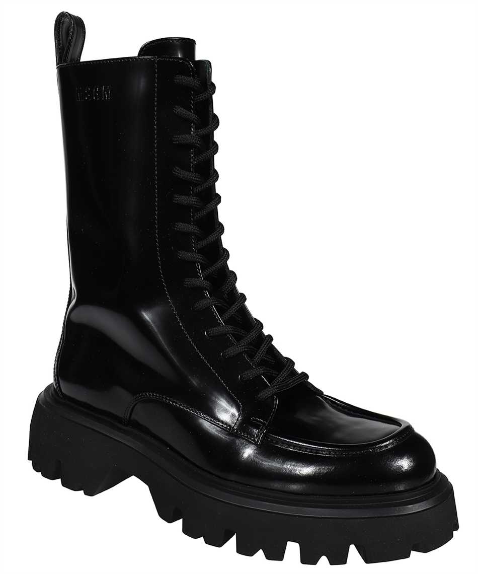 Msgm Leather Boots In Black