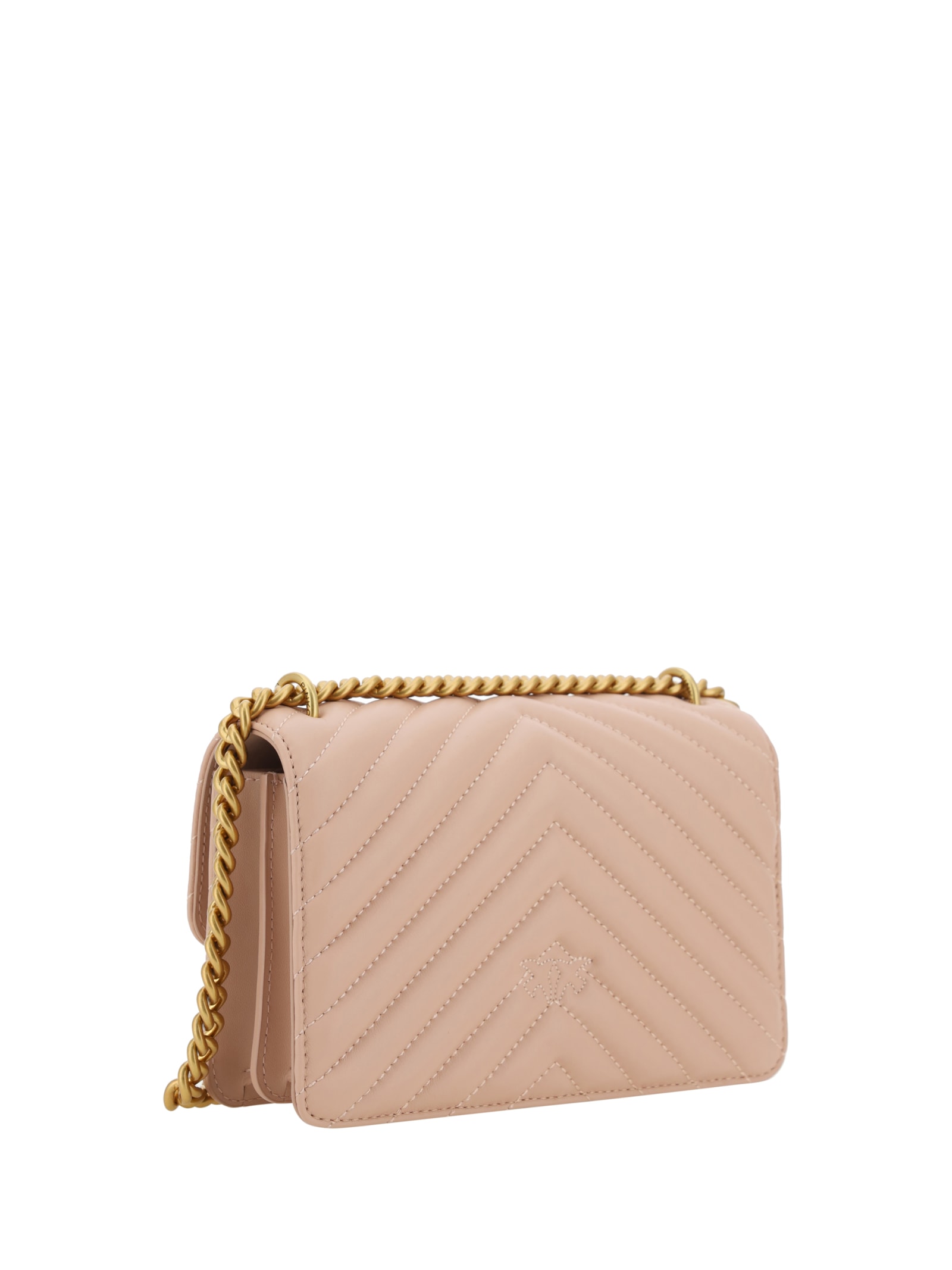 Shop Pinko Love Bag One Leather Mini In Pink