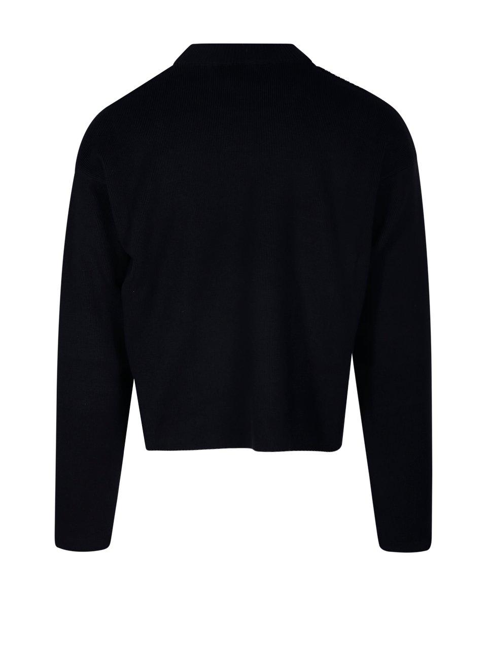 Shop Ami Alexandre Mattiussi Logo Embroidered Knit Sweater In Black