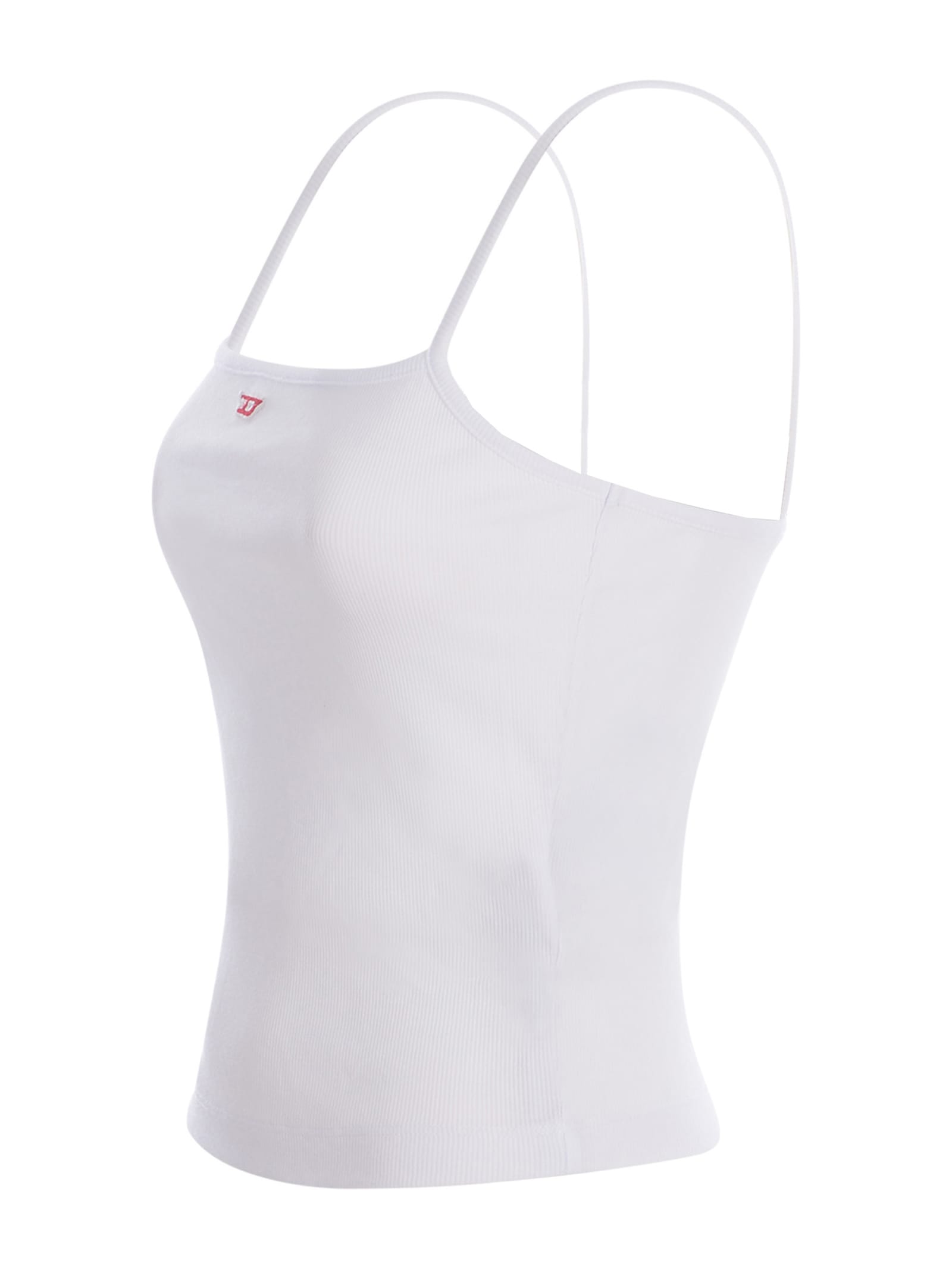 Diesel Stretch Cotton Jersey Logo Tank Top In Bianco