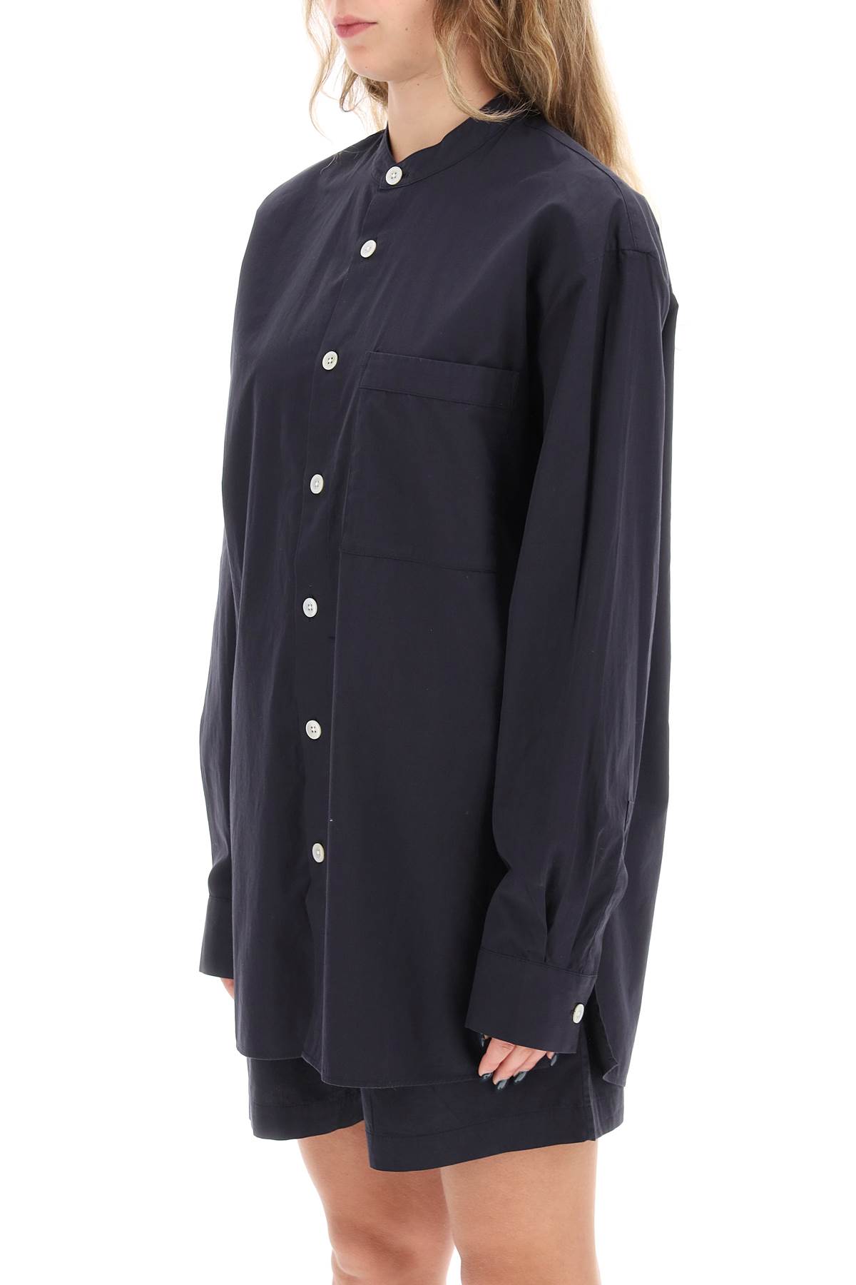 Shop Birkenstock Organic Poplin Pajama Shirt In Black