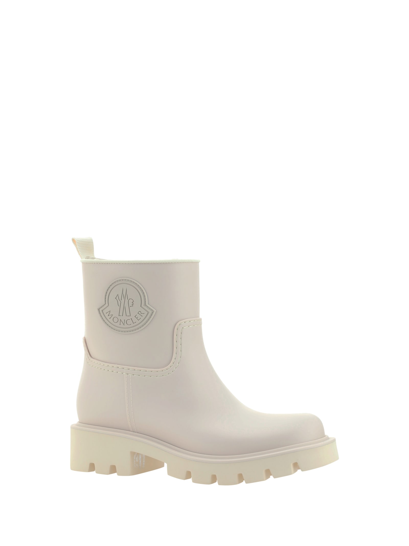 MONCLER WHITE KICKTREAM RAIN ANKLE BOOTS