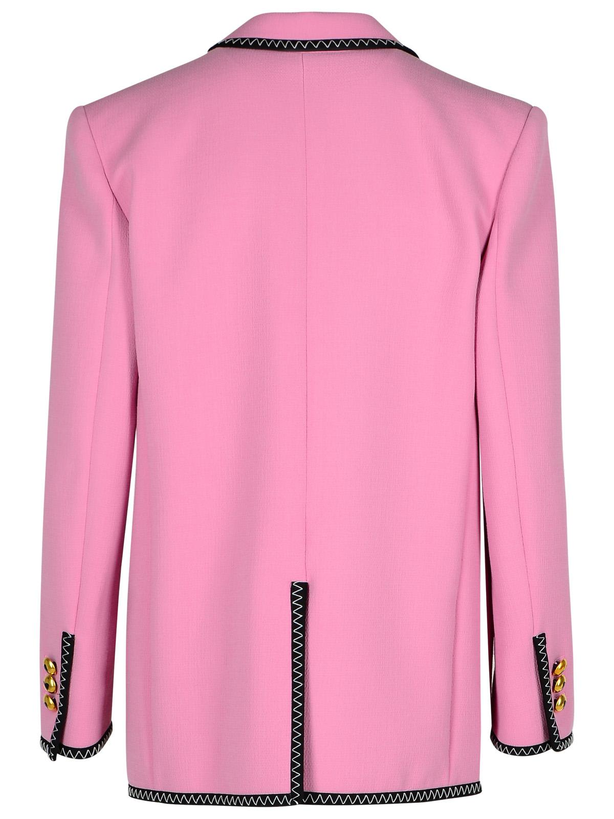 Shop Moschino Blazer In Pink Viscose Blend