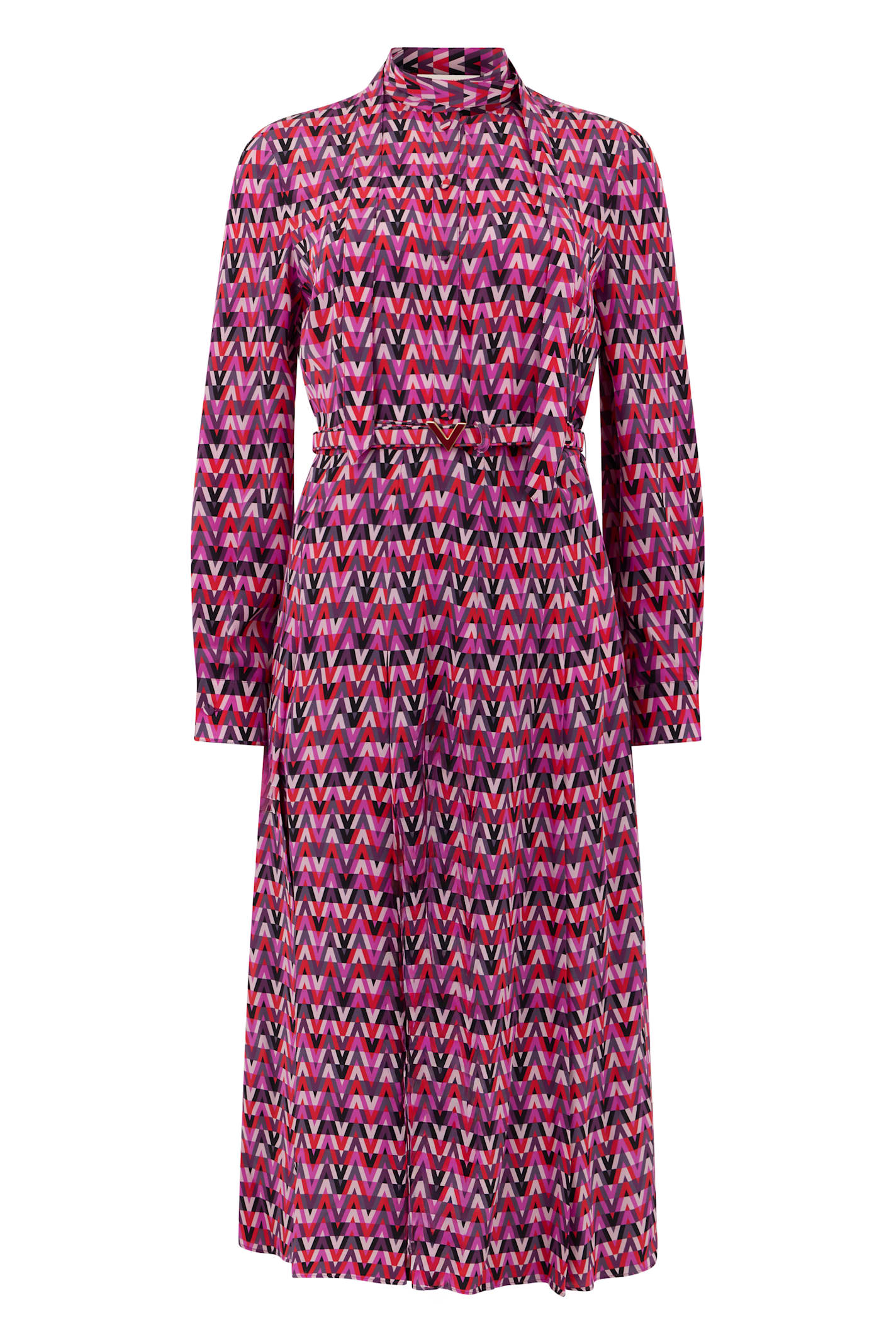Valentino Long Elegant Dress With Long Sleeves In Multi