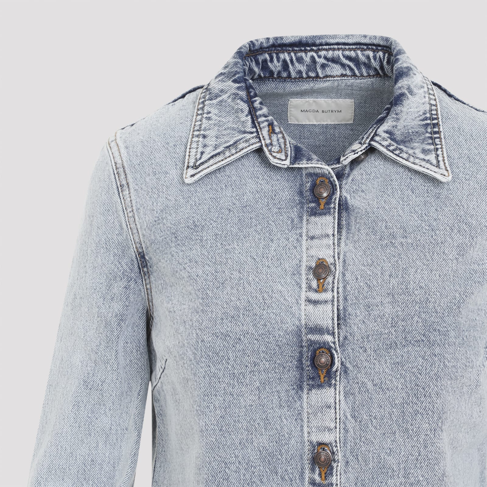 Shop Magda Butrym Denim Shirt In Blue