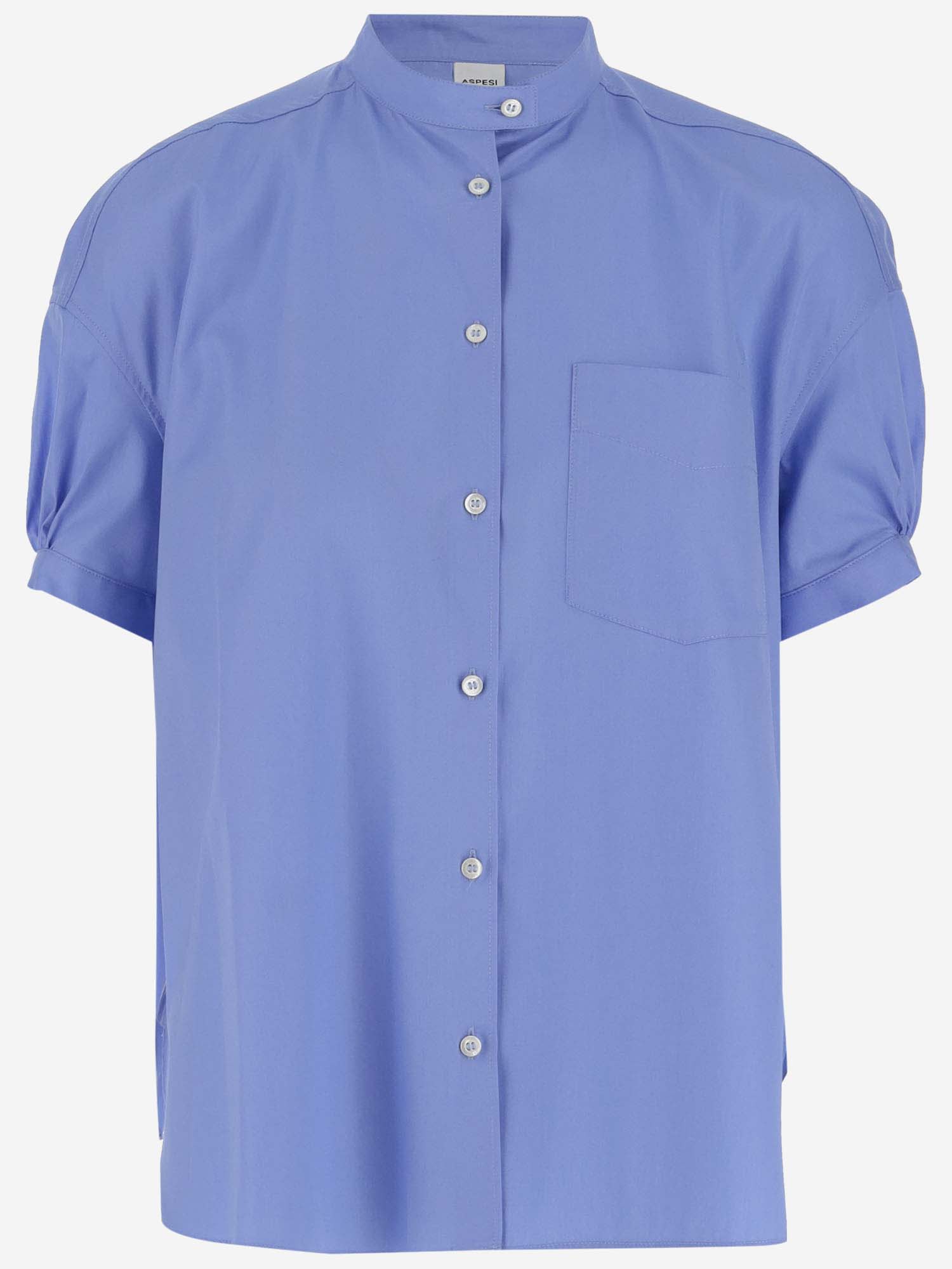 Shop Aspesi Cotton Shirt In Clear Blue
