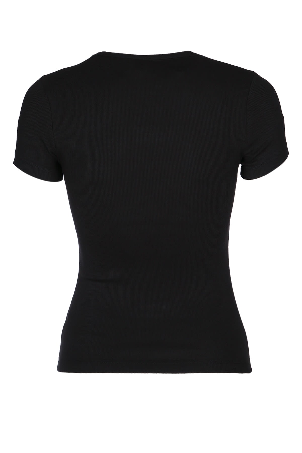 Shop Tommy Jeans Slim Badge Rib Tee In Black