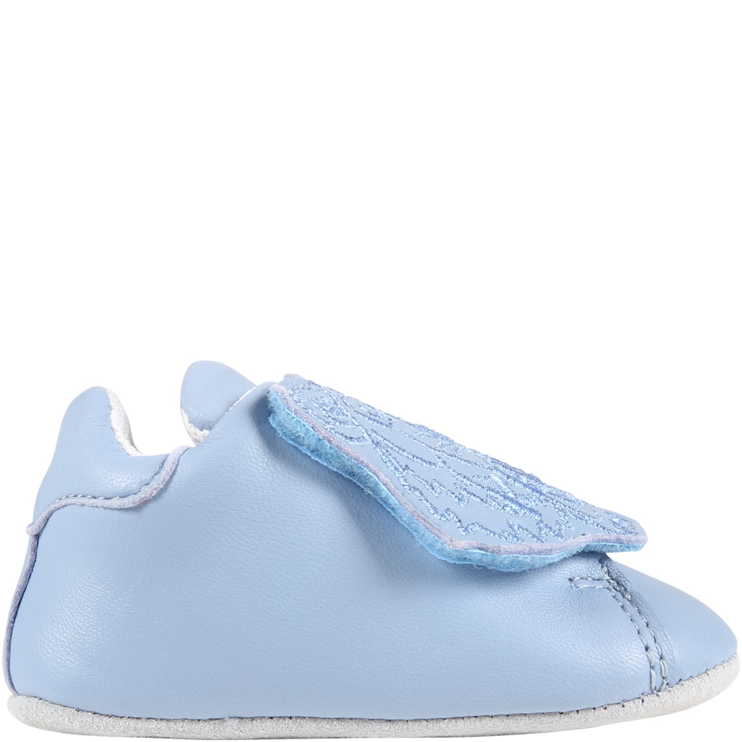 Kenzo Kids Light Blue Shoes For Baby Boy With Tiger