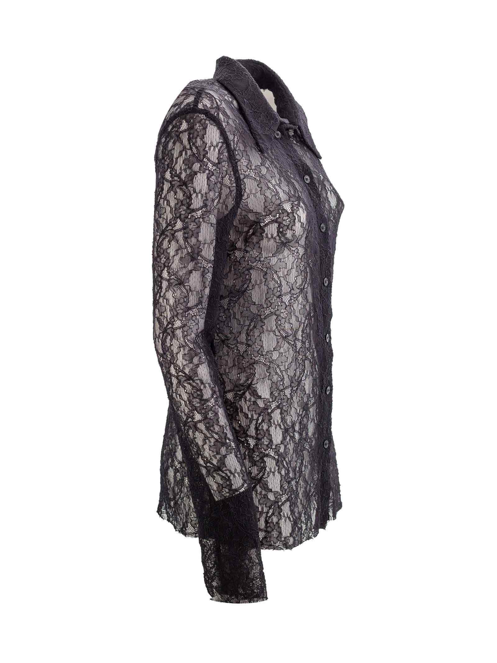 Shop Philosophy Di Lorenzo Serafini Lace Shirt In Black