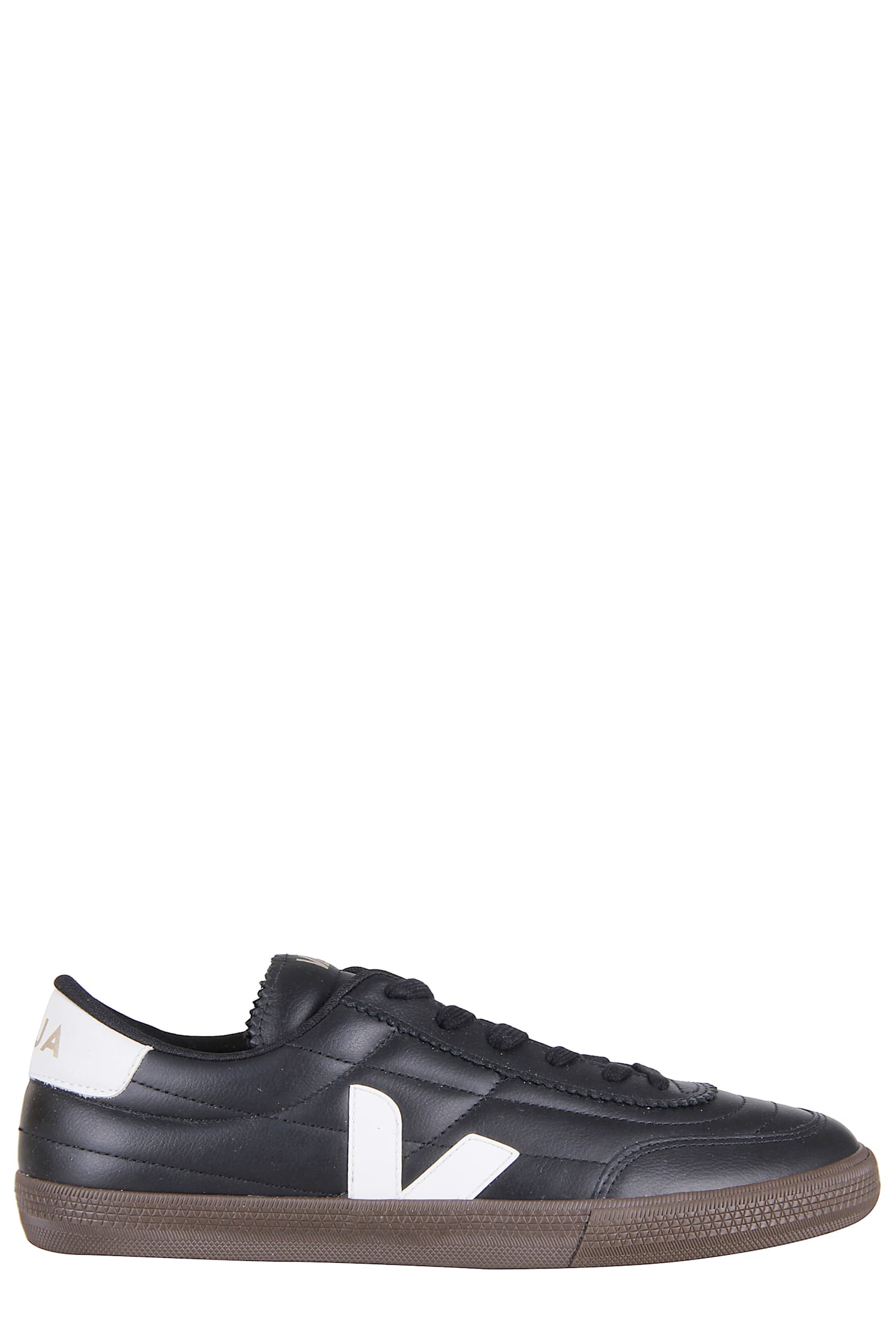Veja Panenka Black Sneaker With Logo On The Side And Contrasting Heel In Leather Unisex In Multi