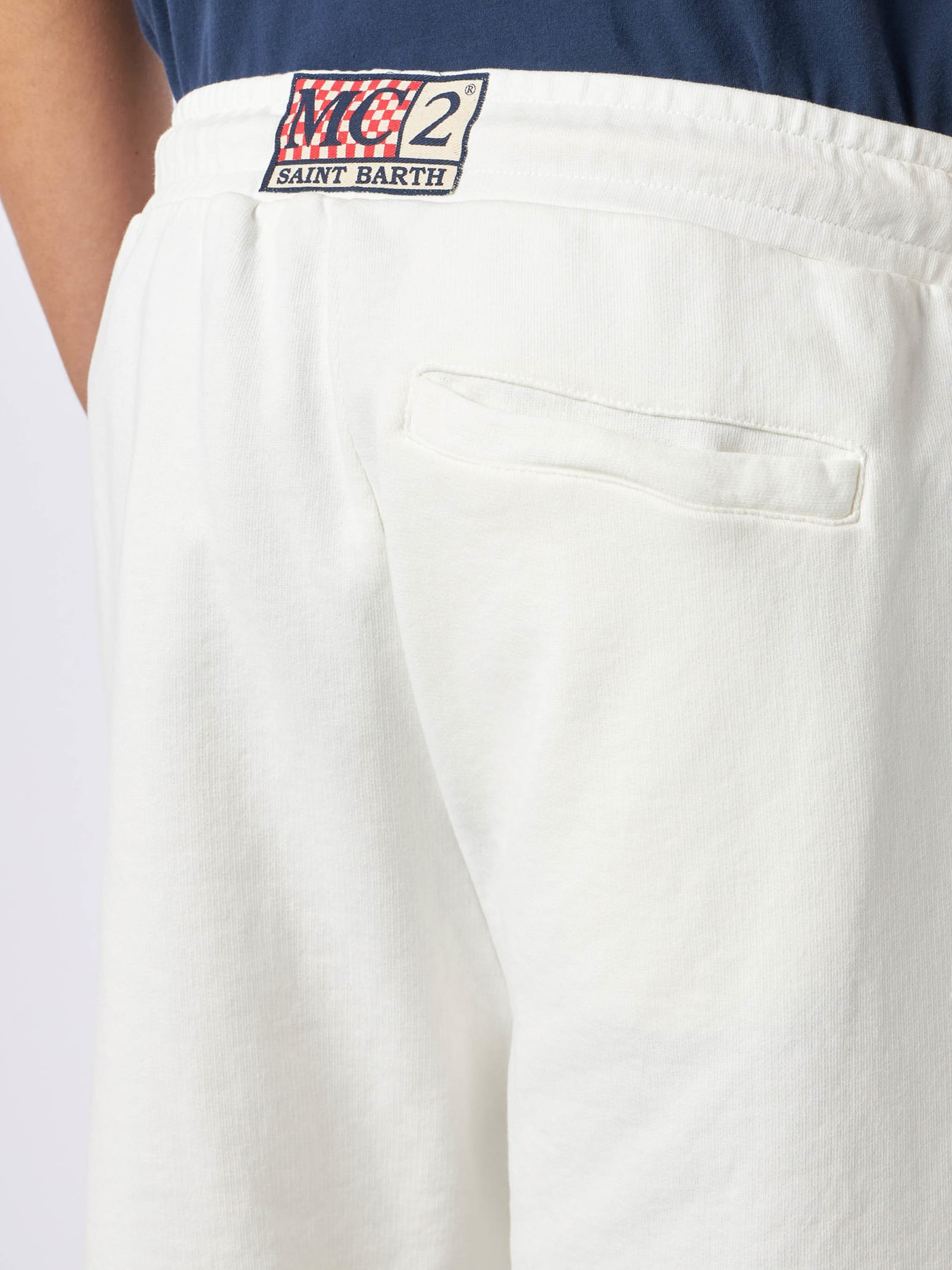Mc2 Saint Barth Man White Cotton Bermuda In White