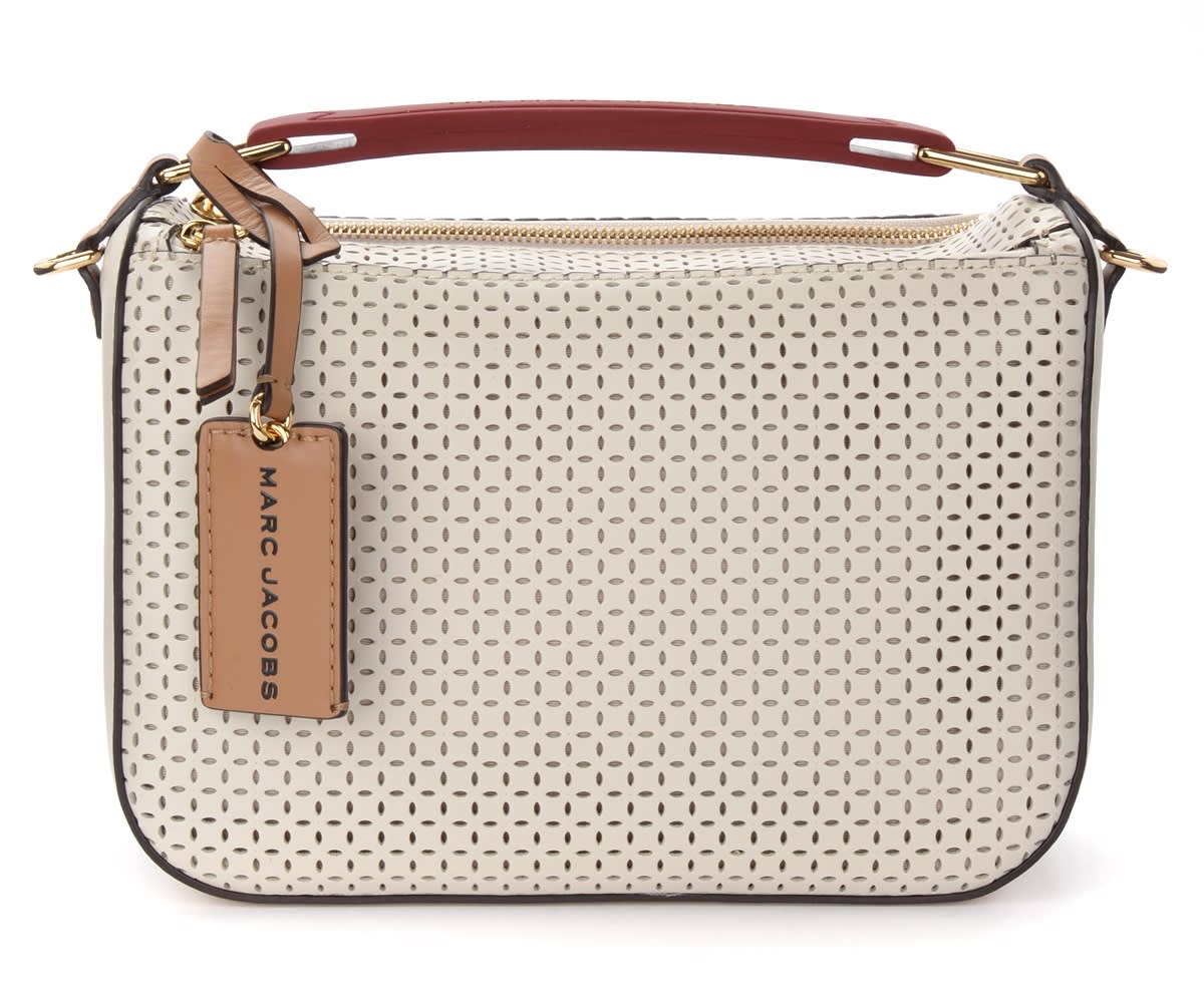 The Marc Jacobs The Softbox Perforated Bag In Ivory Coloured