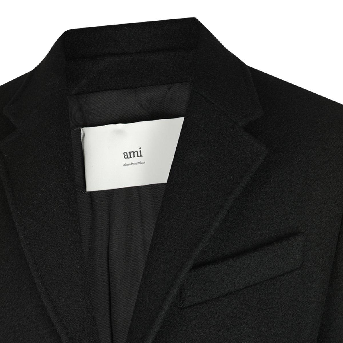 Ami Alexandre Mattiussi Wool Single-breasted Coat In Black