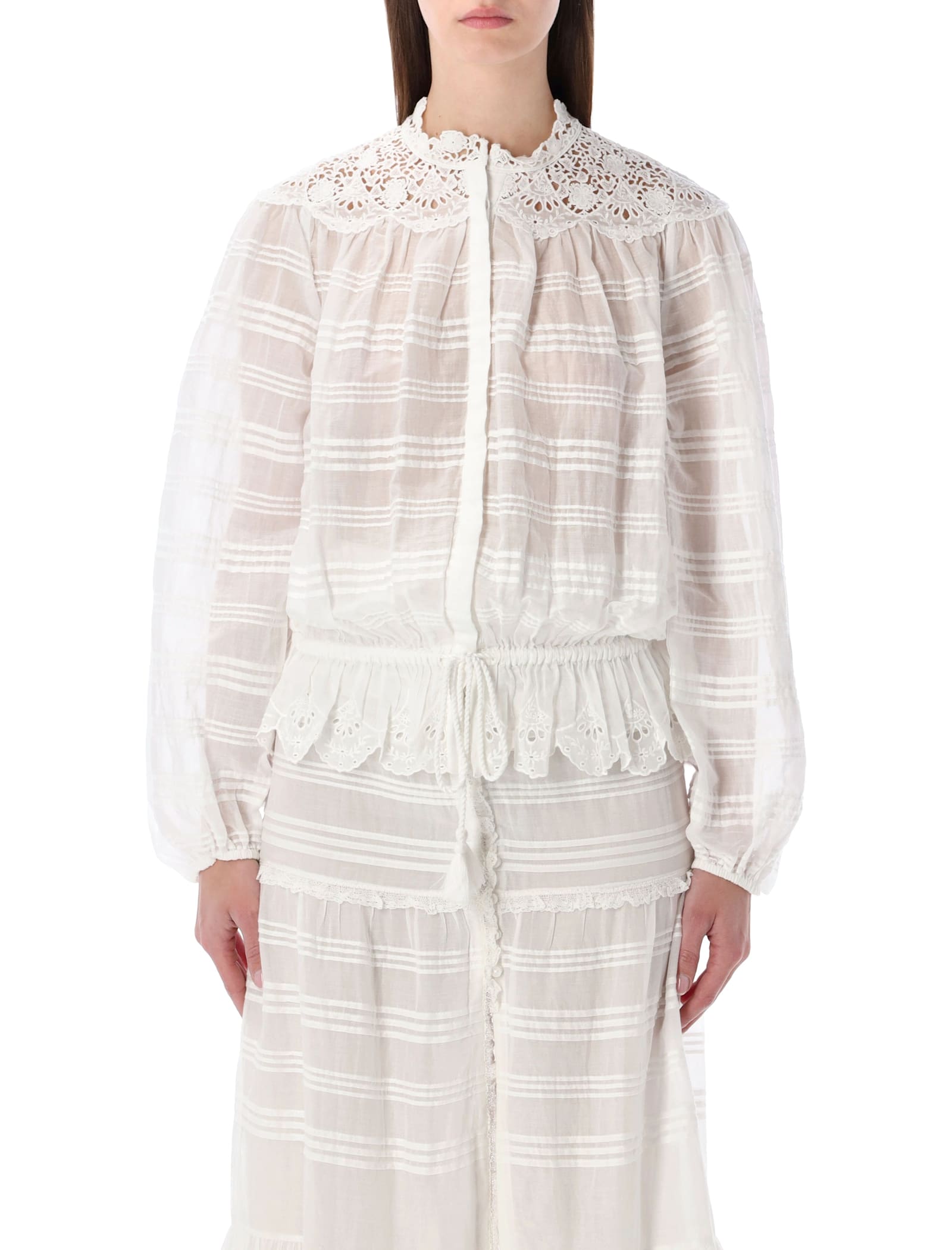 Isabel Marant Étoile Polly Embroidered Blouse In White