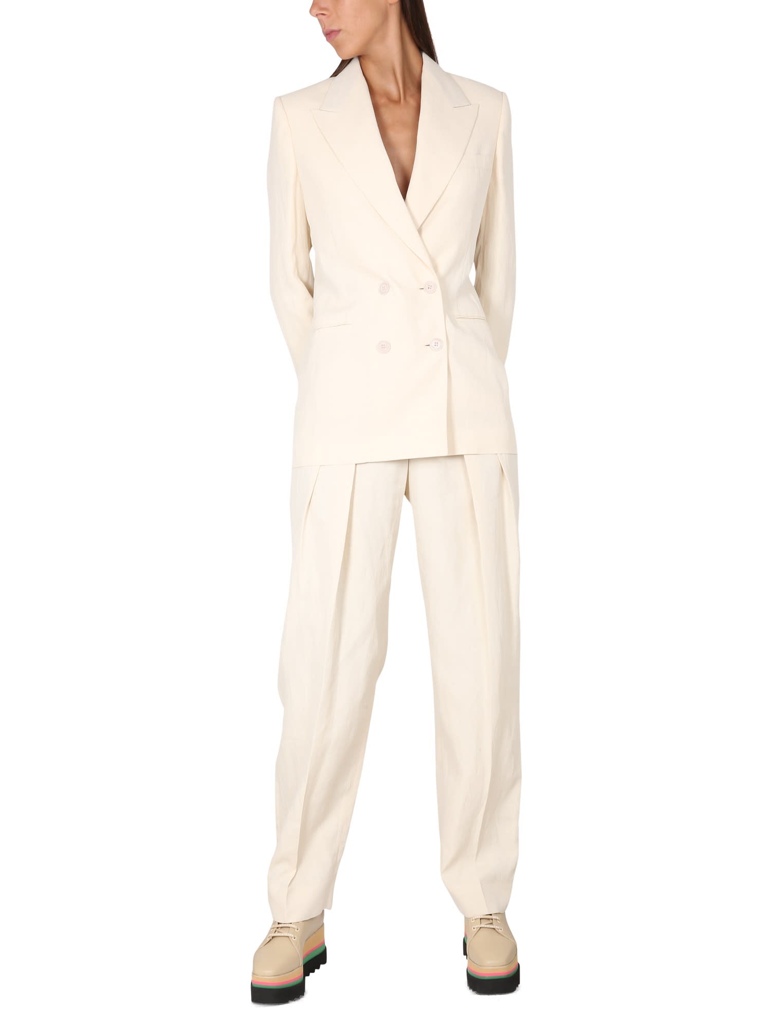 Shop Stella Mccartney Double-breasted Blazer In Burro