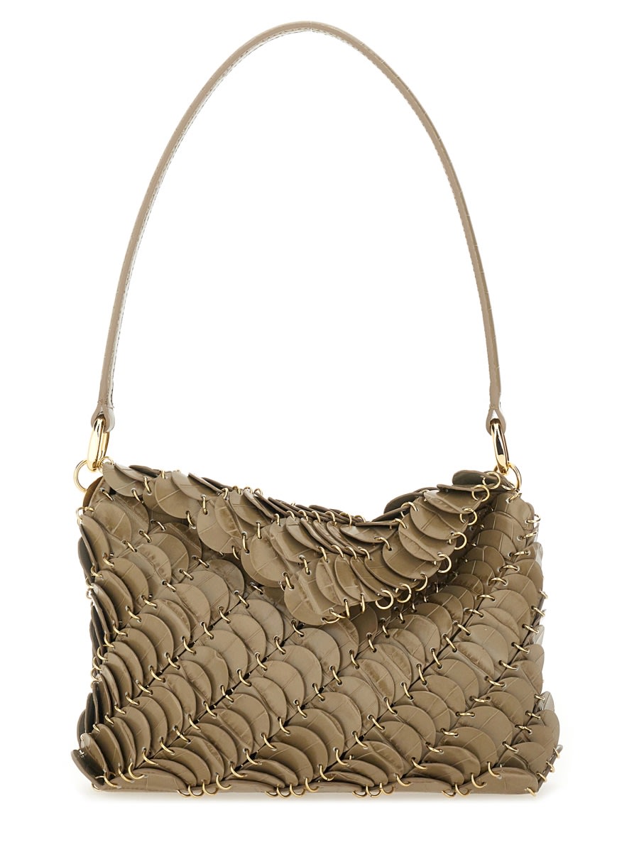 Rabanne Textured Shoulder Bag Gold-tone Hardware In Brown