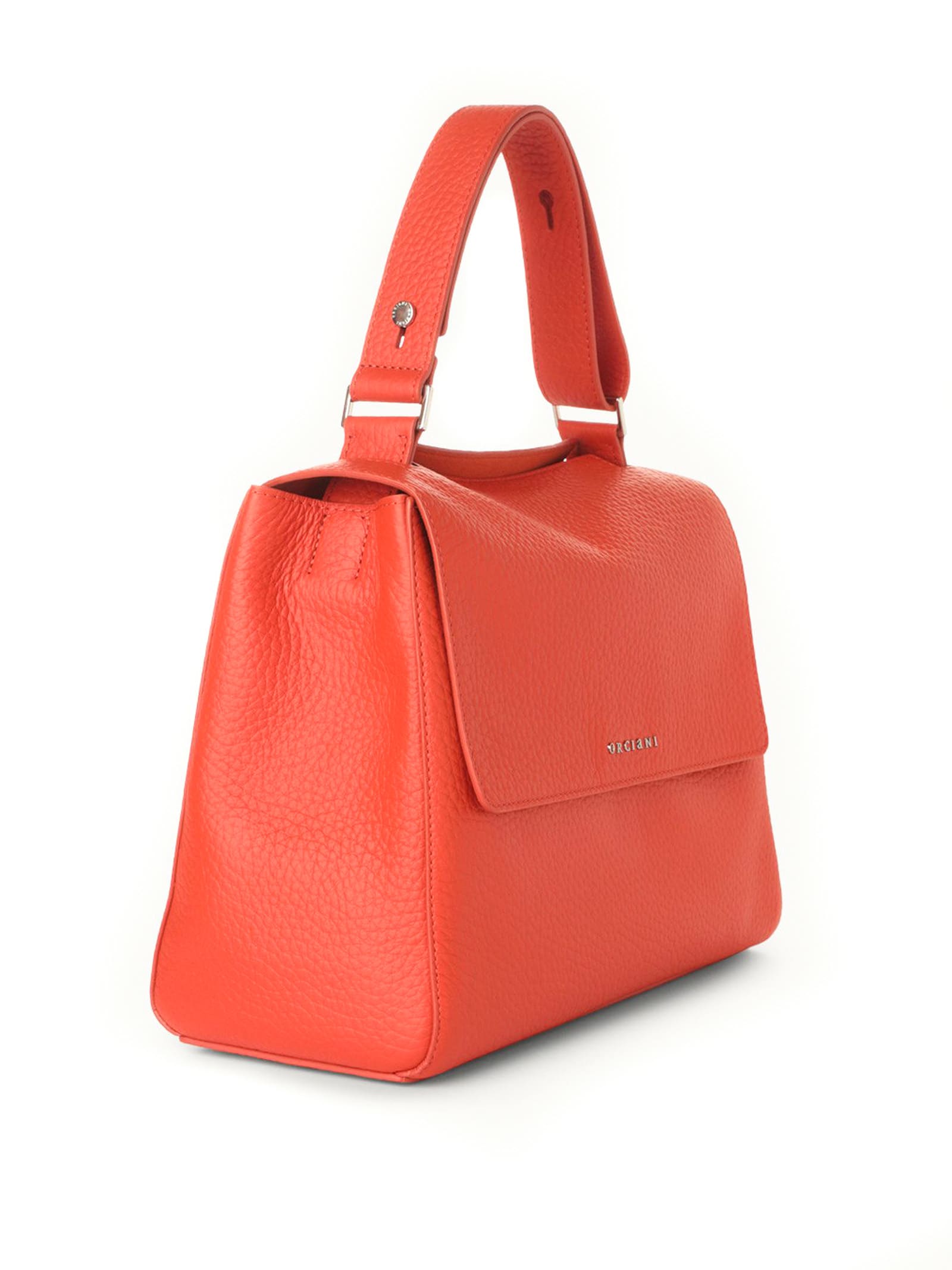 Shop Orciani Sveva Soft Medium Leather Shoulder Bag In Red