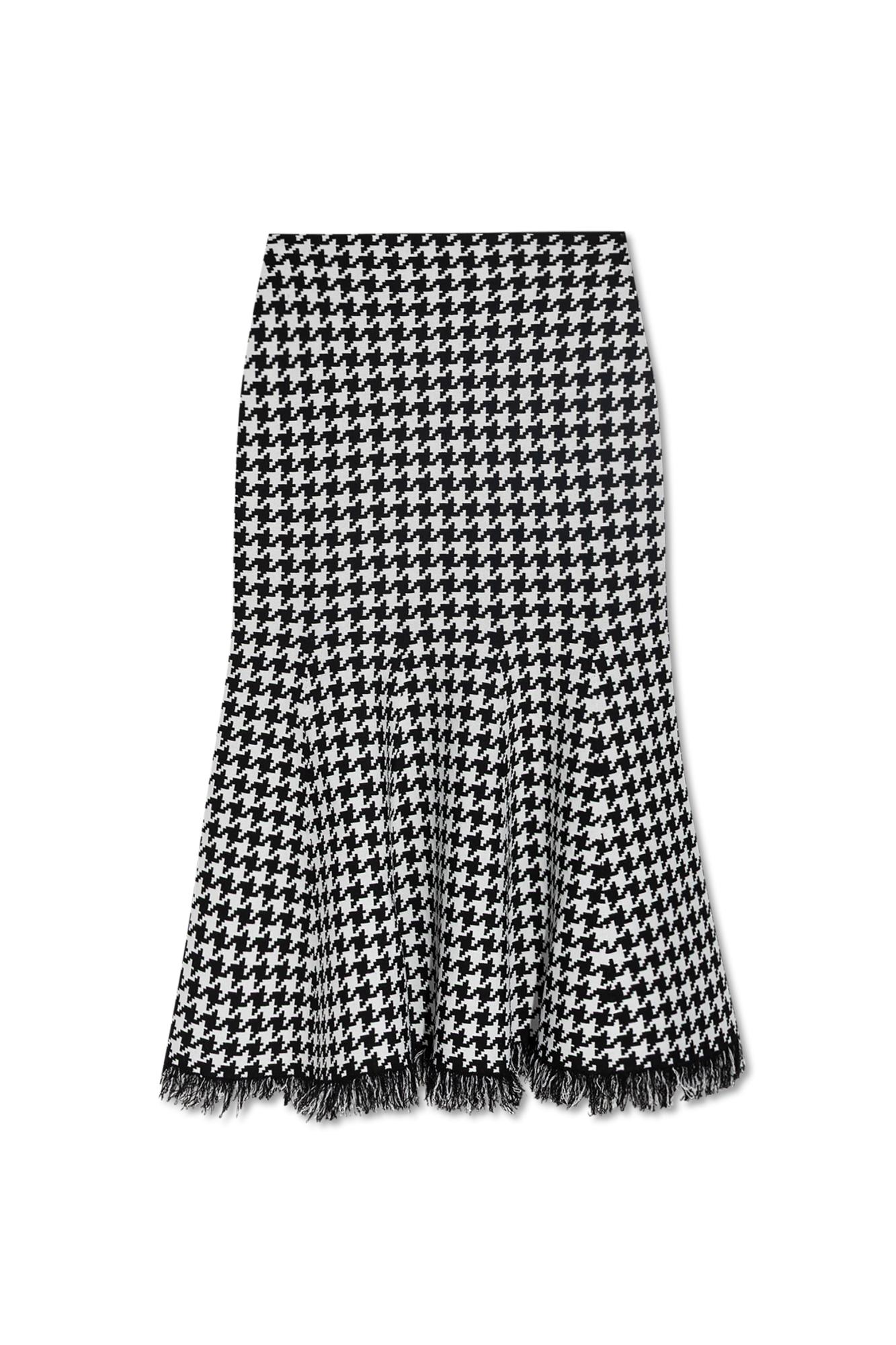 Alexander Mcqueen Black And White Midi Skirt