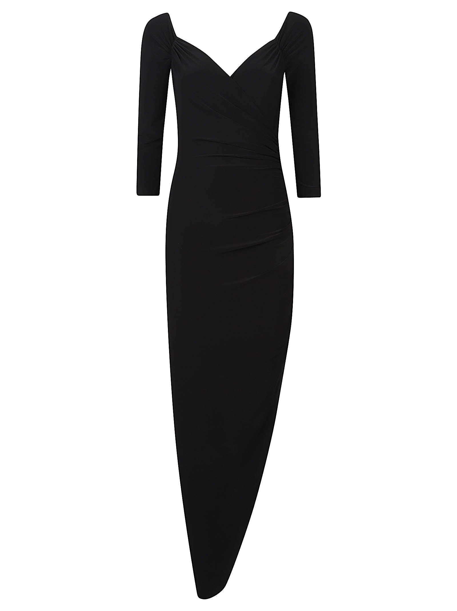 Norma Kamali Off Shoulder Sweetheart Side Drape Dress
