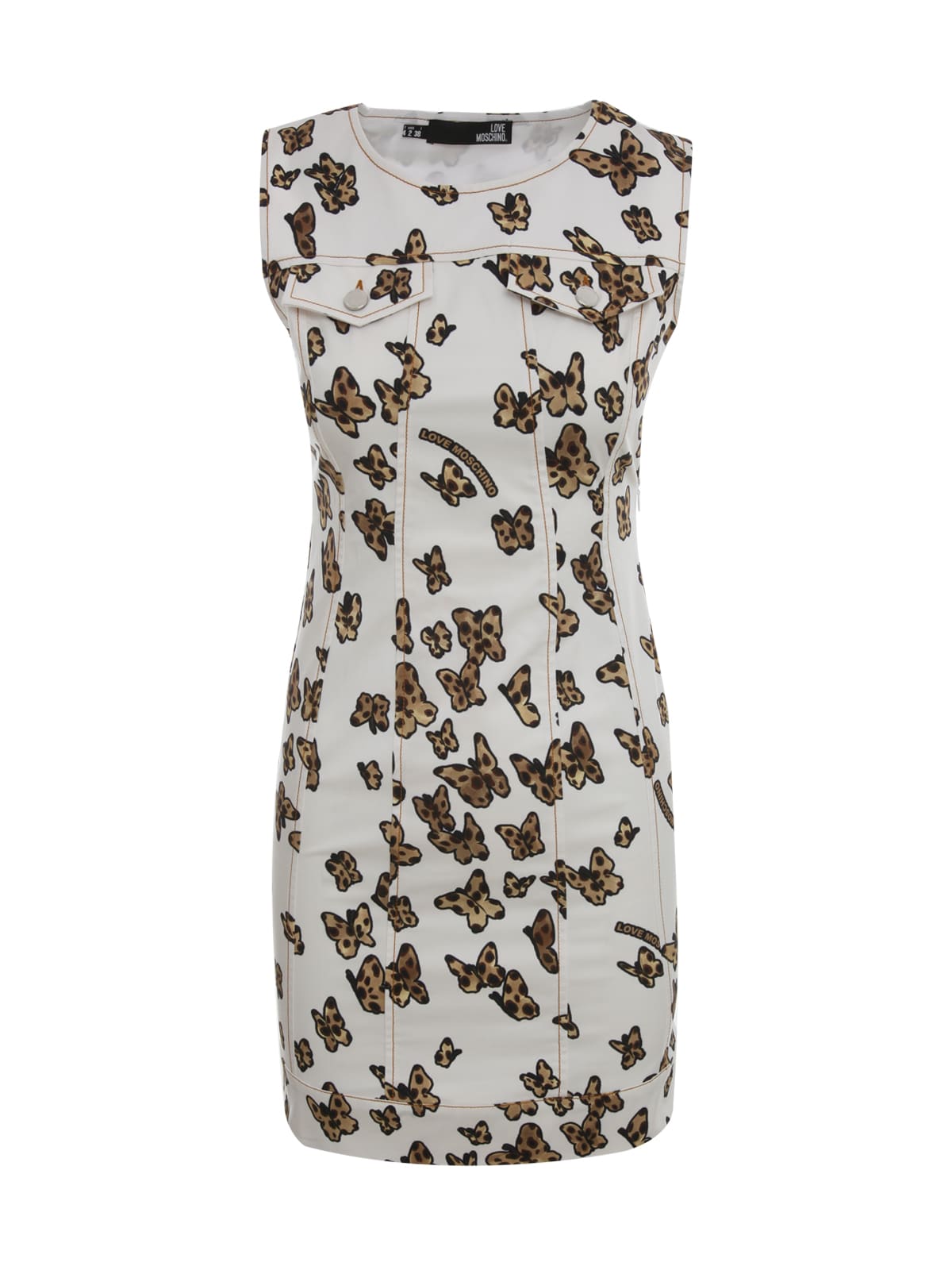 Love Moschino Sleeveless Allover Butterfly Dress